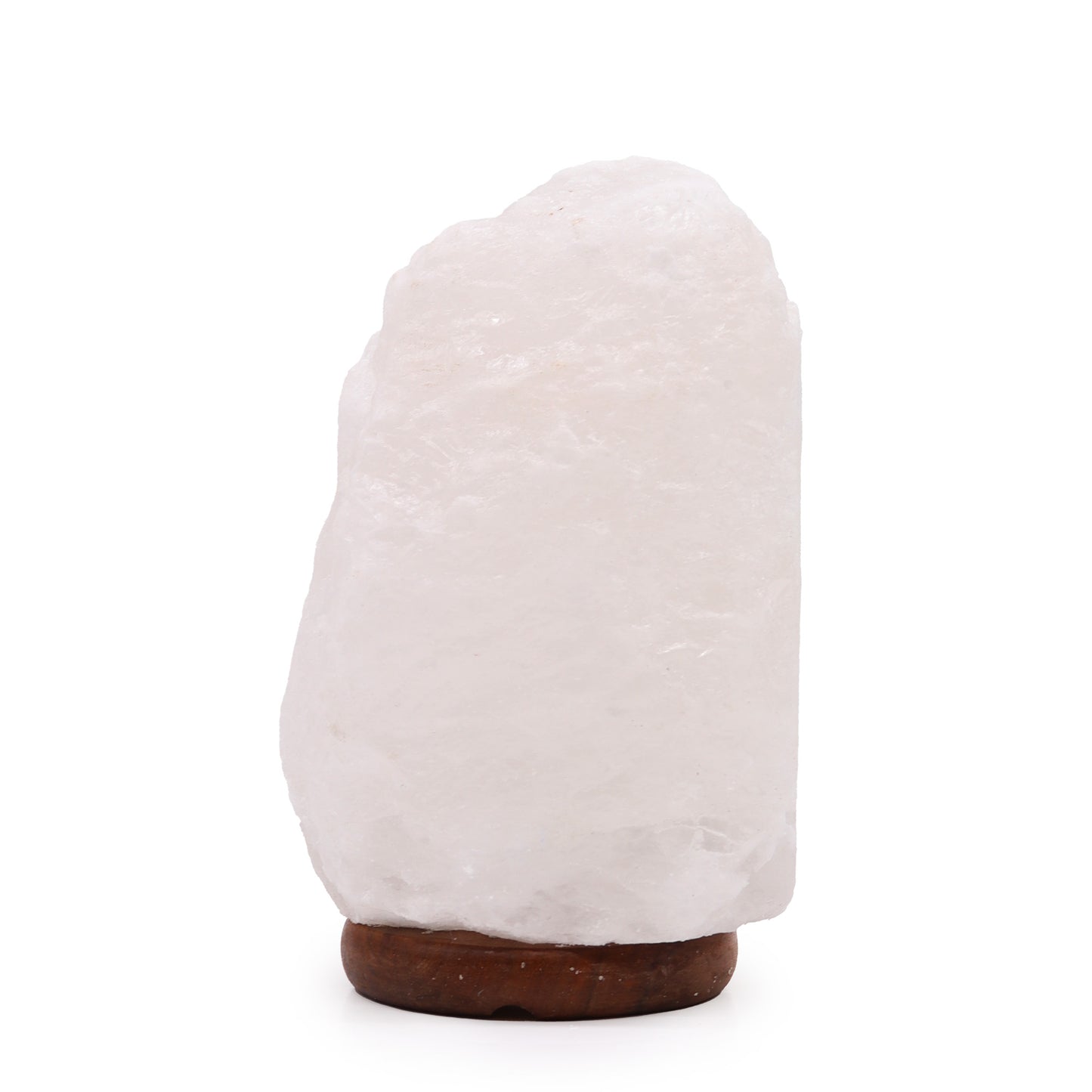 White Crystal Himalayan Salt Lamp – Large | Natural Salt with Wooden Base