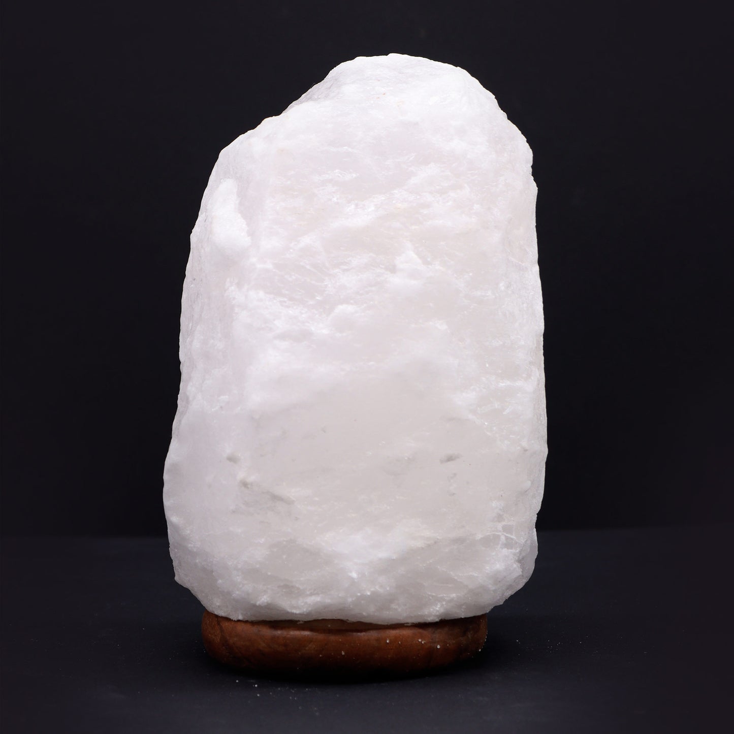 White Crystal Himalayan Salt Lamp – Large | Natural Salt with Wooden Base