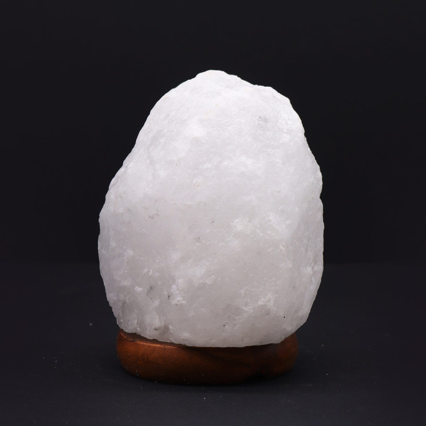 White Crystal Himalayan Salt Lamp – Small | Natural Salt with Wooden Base