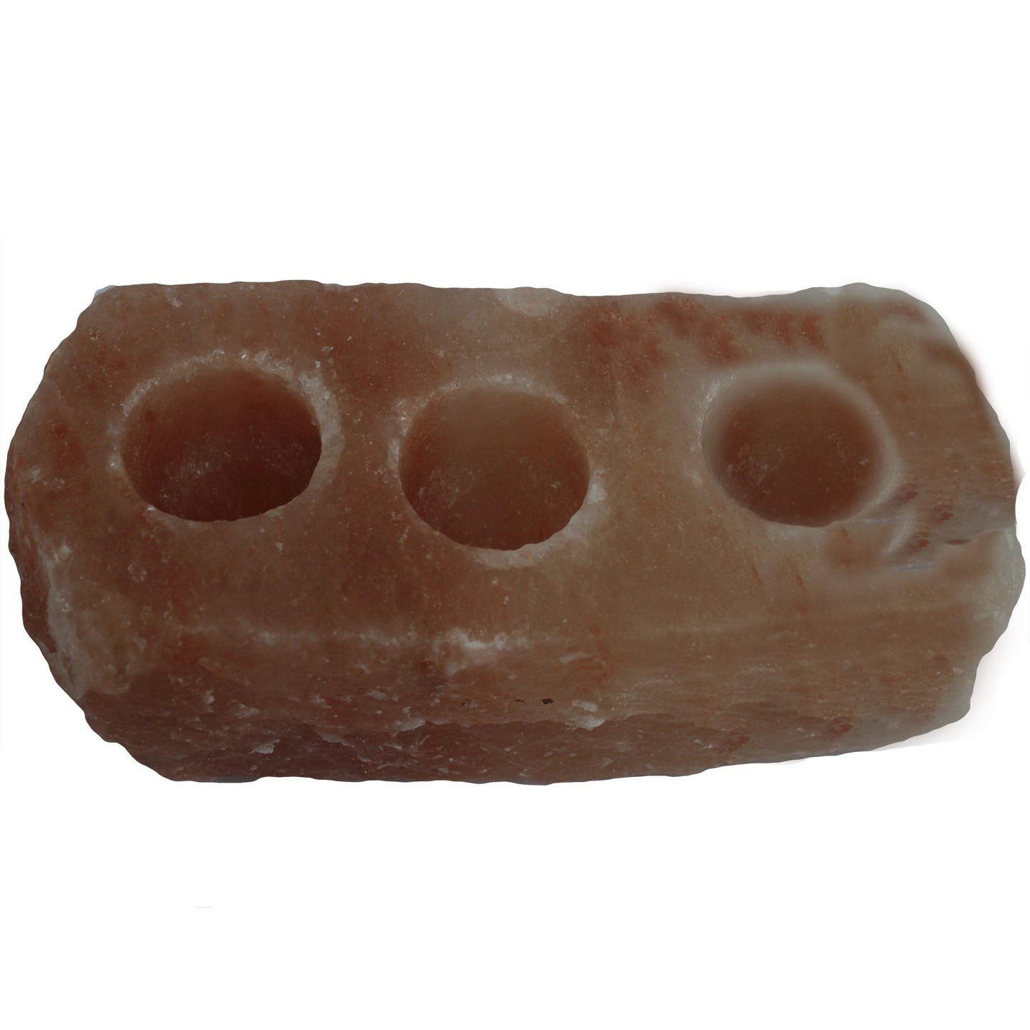 Pink Himalayan Salt Candle Holder – Triple Slot | Natural Crystal Salt Tea Light Holder