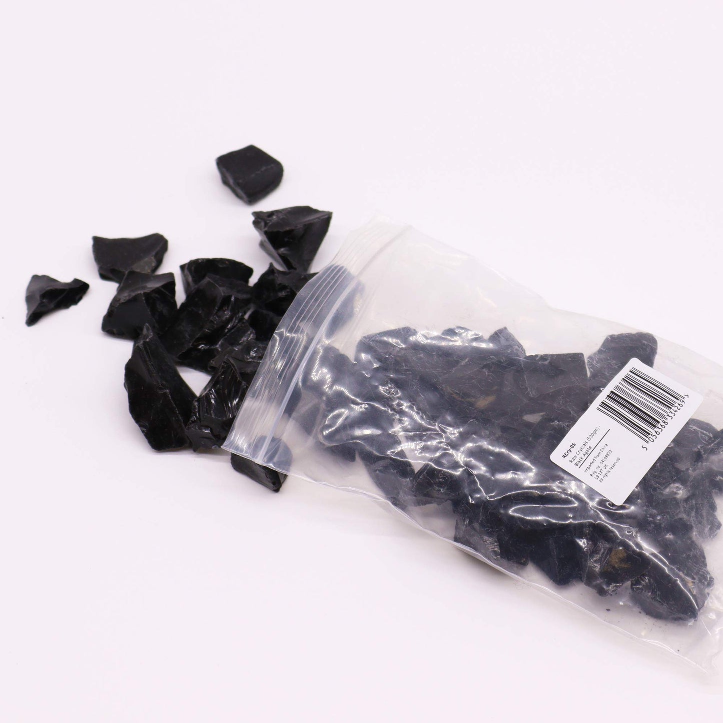Black Agate Raw Crystals – 500g | Approx. 35 pieces