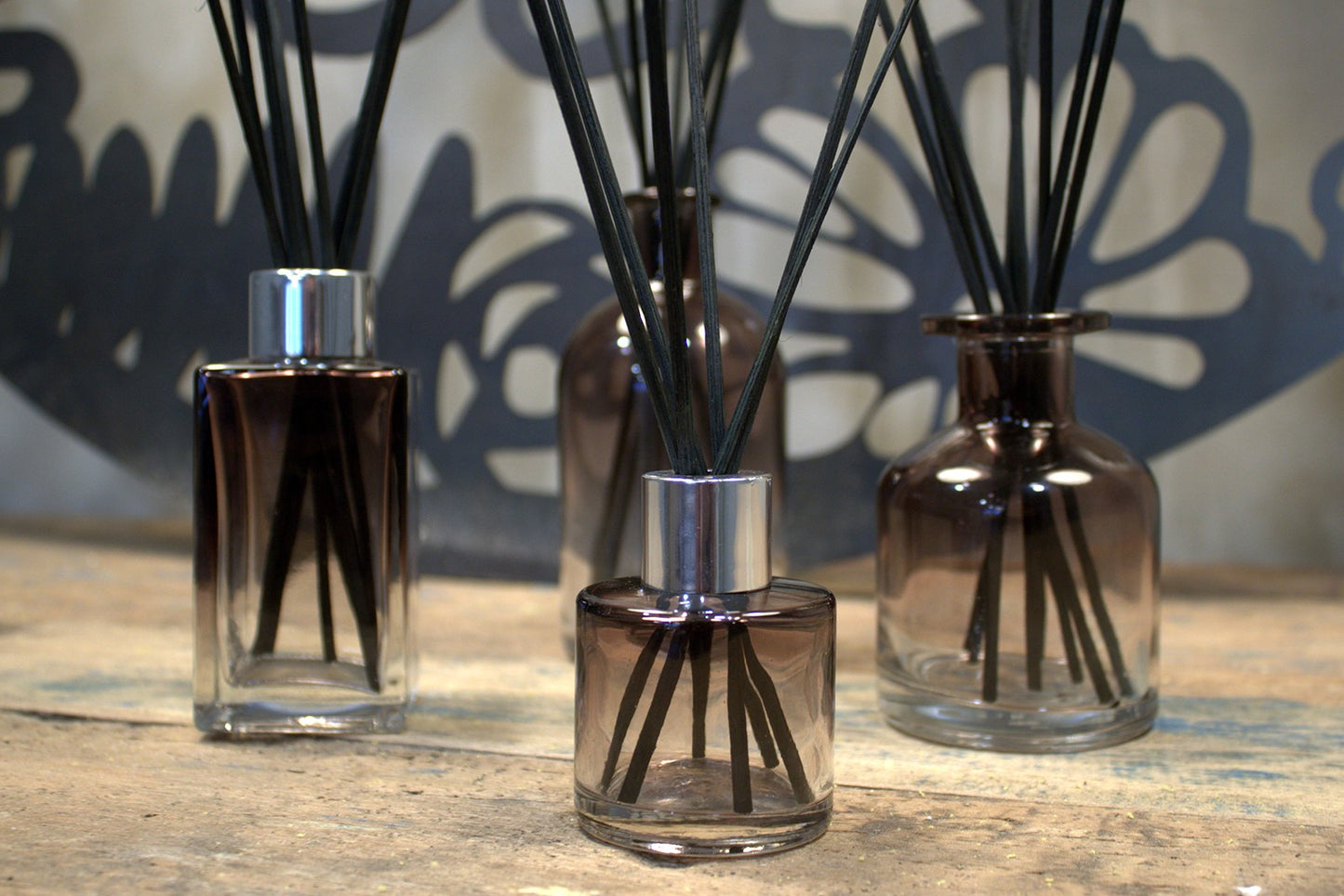 Round Reed Diffuser Bottle – Charcoal Glass 50ml | No Cap Included
