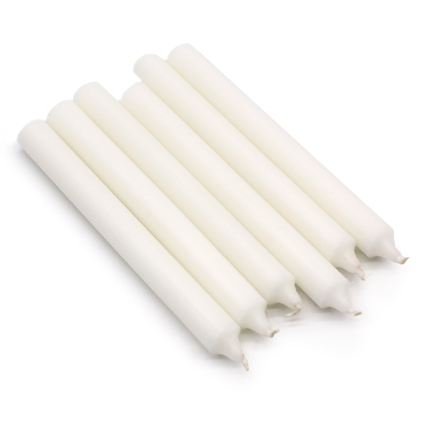 White Rustic Dinner Candles – Pack of 5 | 8 Hour Burn Time