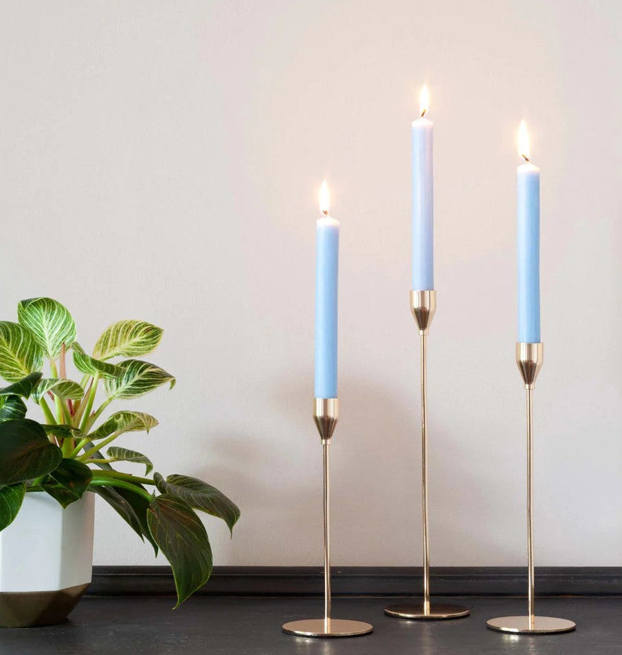 Sea Blue Rustic Dinner Candles – Pack of 5 | 8 Hour Burn Time