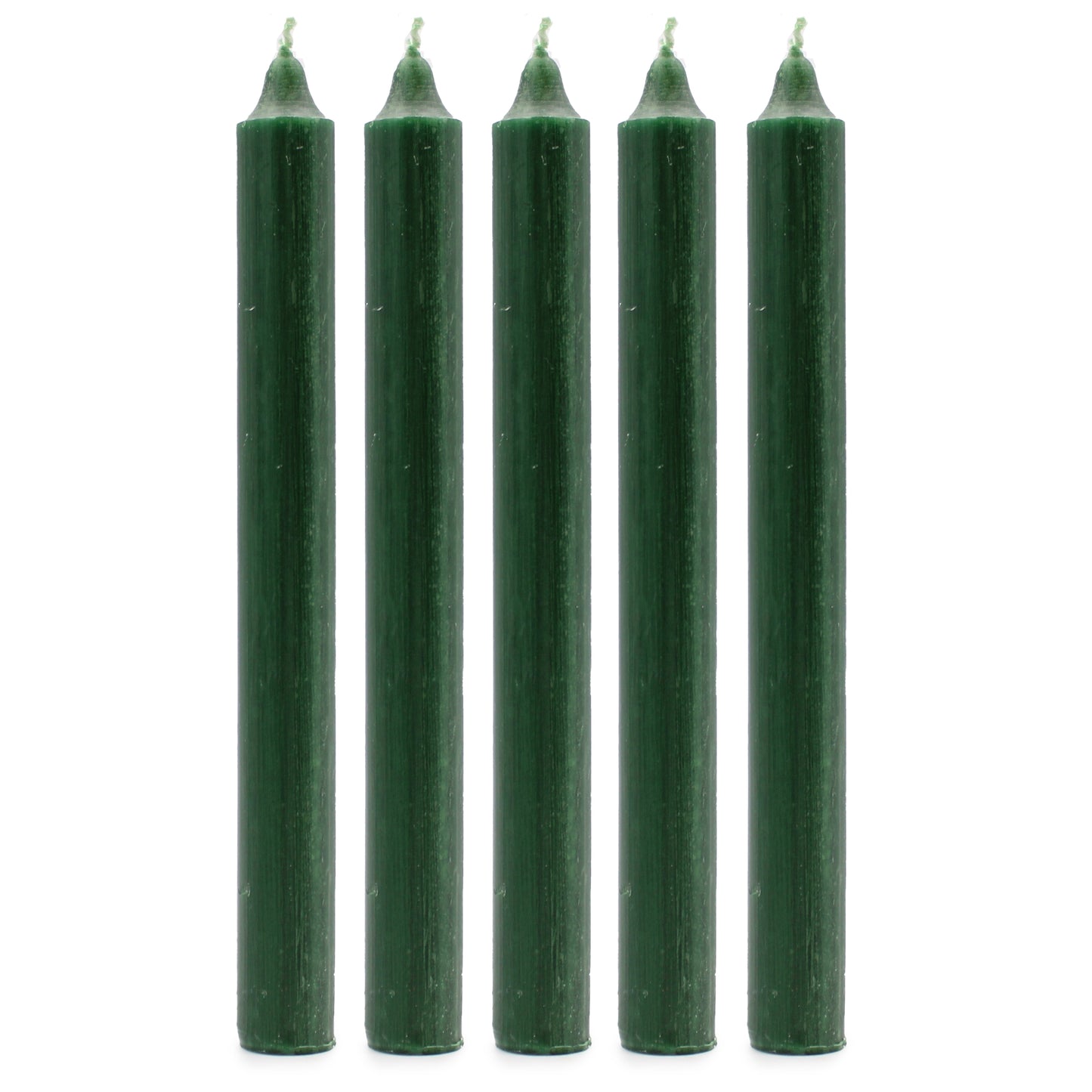 Holly Green Rustic Dinner Candles – Pack of 5 | 8 Hour Burn Time