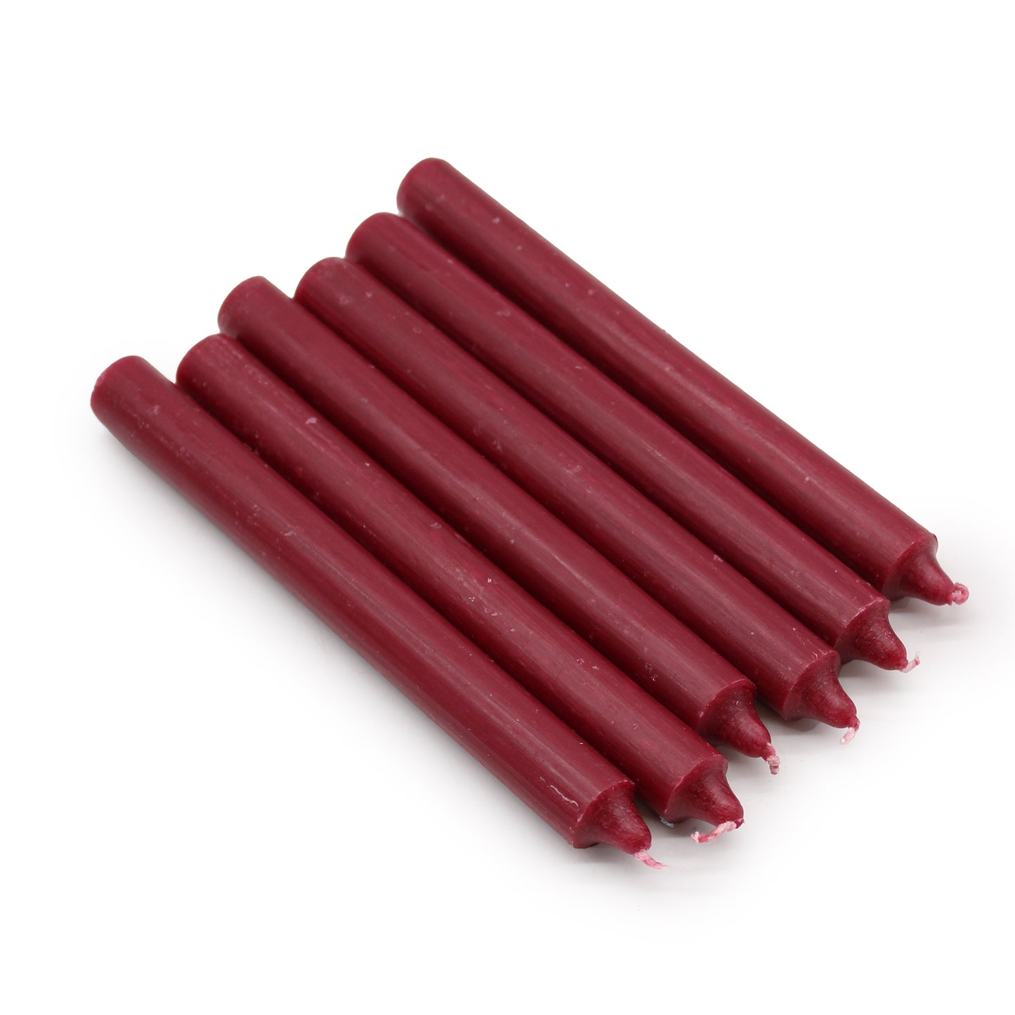 Burgundy Rustic Dinner Candles – Pack of 5 | 8 Hour Burn Time