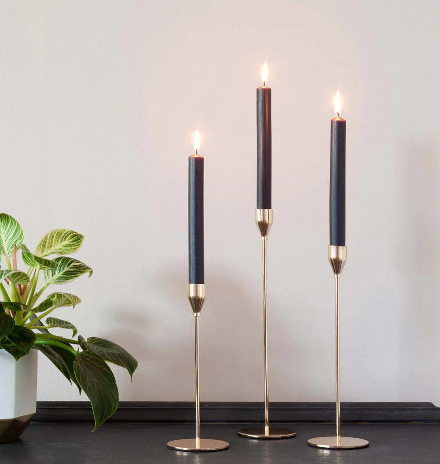 Black Rustic Dinner Candles – Pack of 5 | 8 Hour Burn Time
