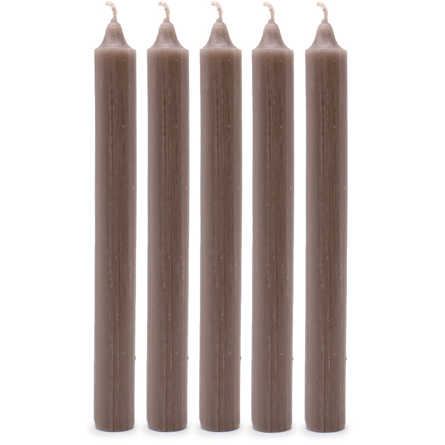 Taupe Rustic Dinner Candles – Pack of 5 | 8 Hour Burn Time