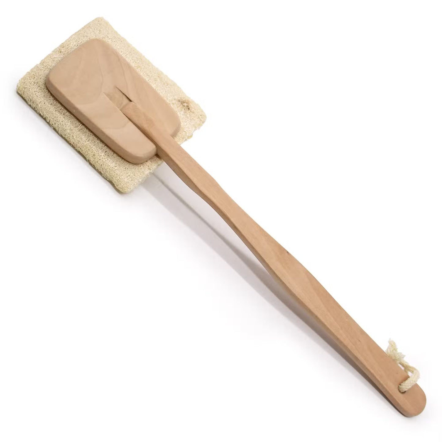 Loofah Long Handle Scrub – Hemu Wood | Natural Back & Body Exfoliator