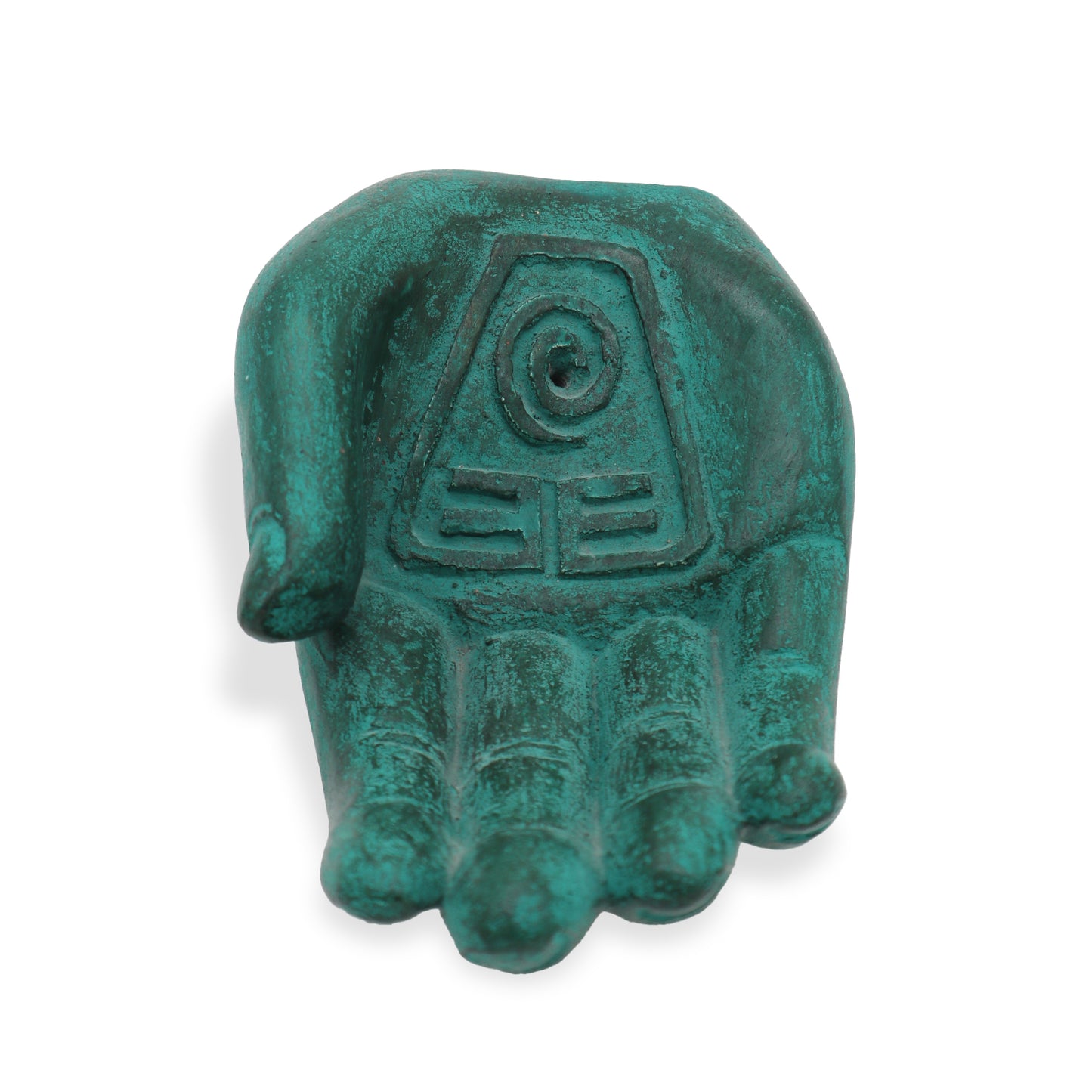 Indonesian Stone Incense Holder – Green Hand | Mother Earth Protection Symbol
