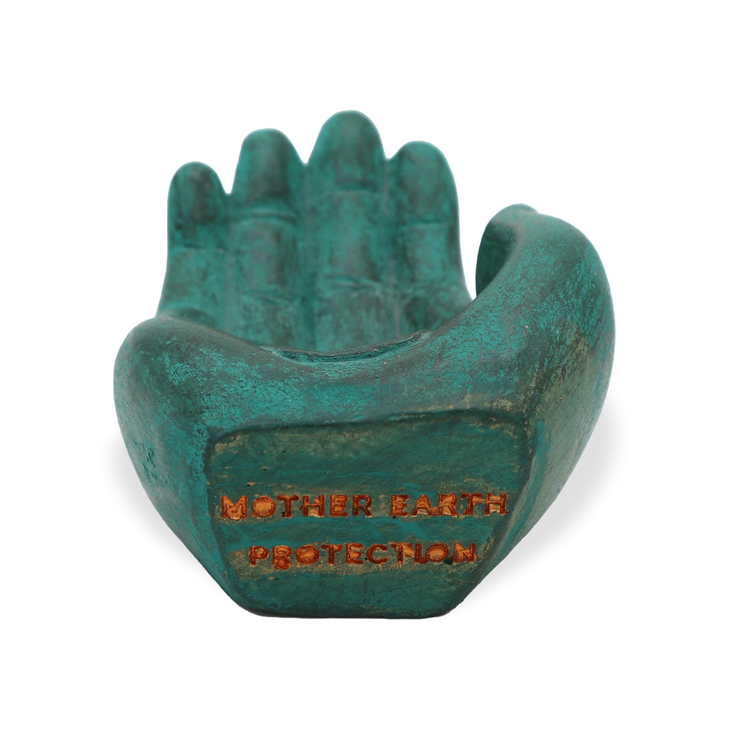 Indonesian Stone Incense Holder – Green Hand | Mother Earth Protection Symbol