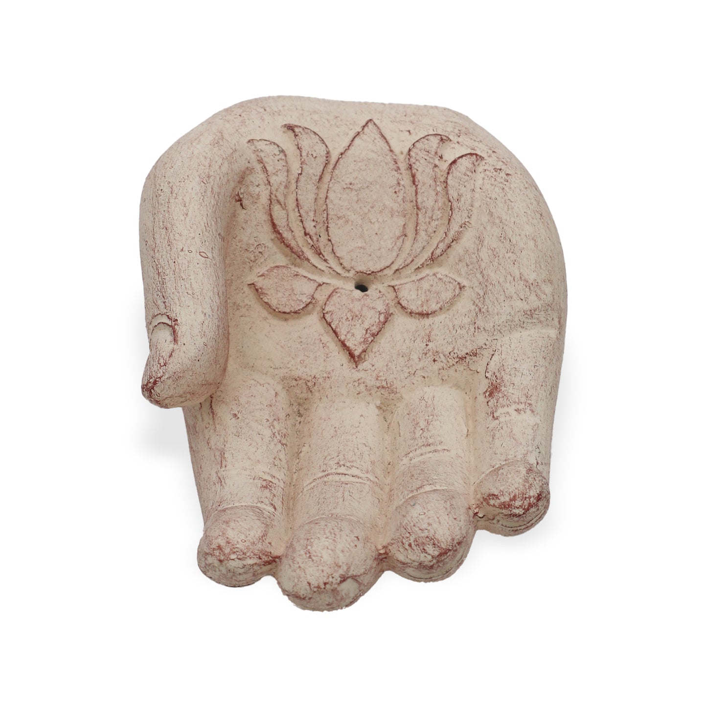 Indonesian Stone Incense Holder – Cream Hand | Lotus Symbol of Purity & Rebirth