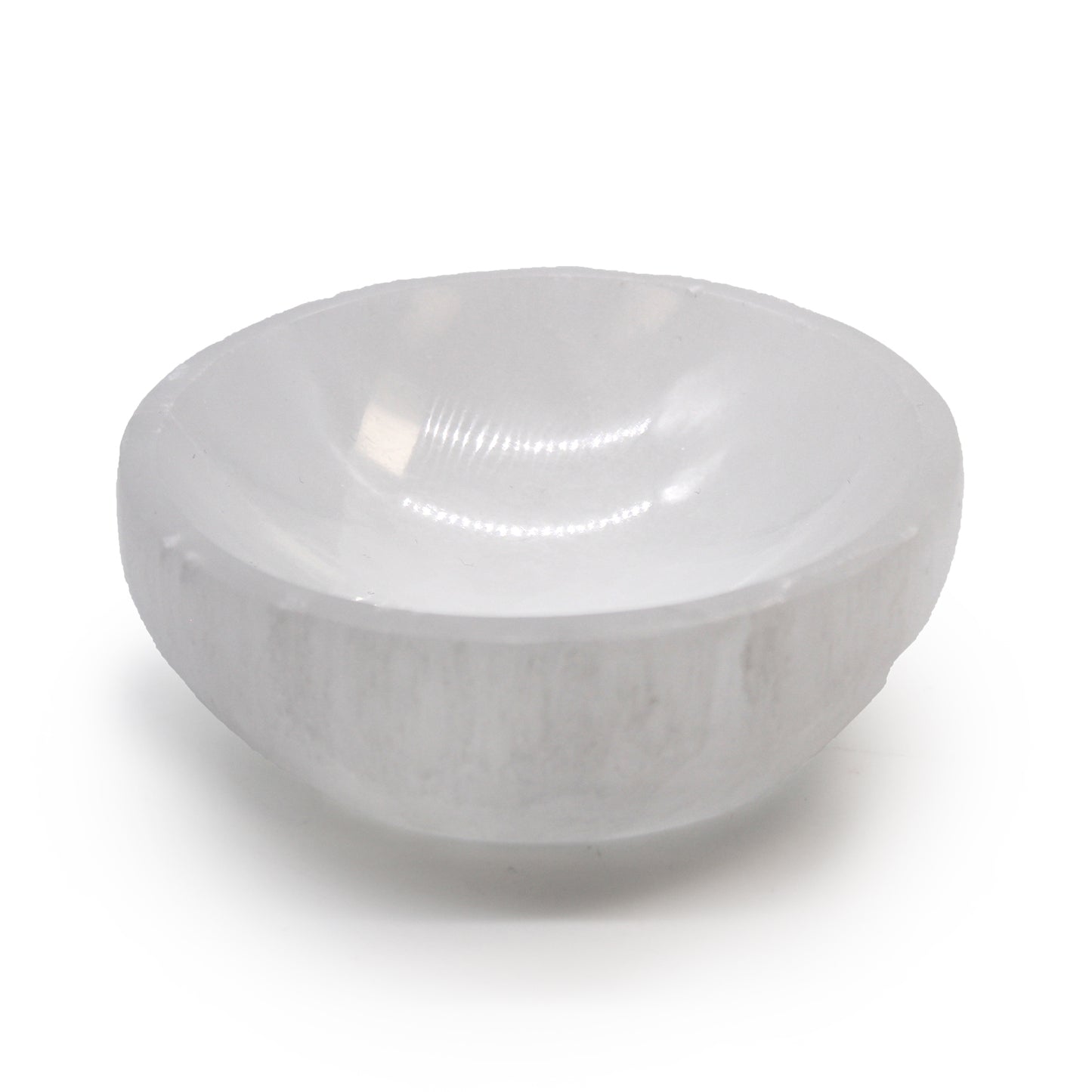 Round Selenite Bowl – Medium | Polished Crystal Display Dish