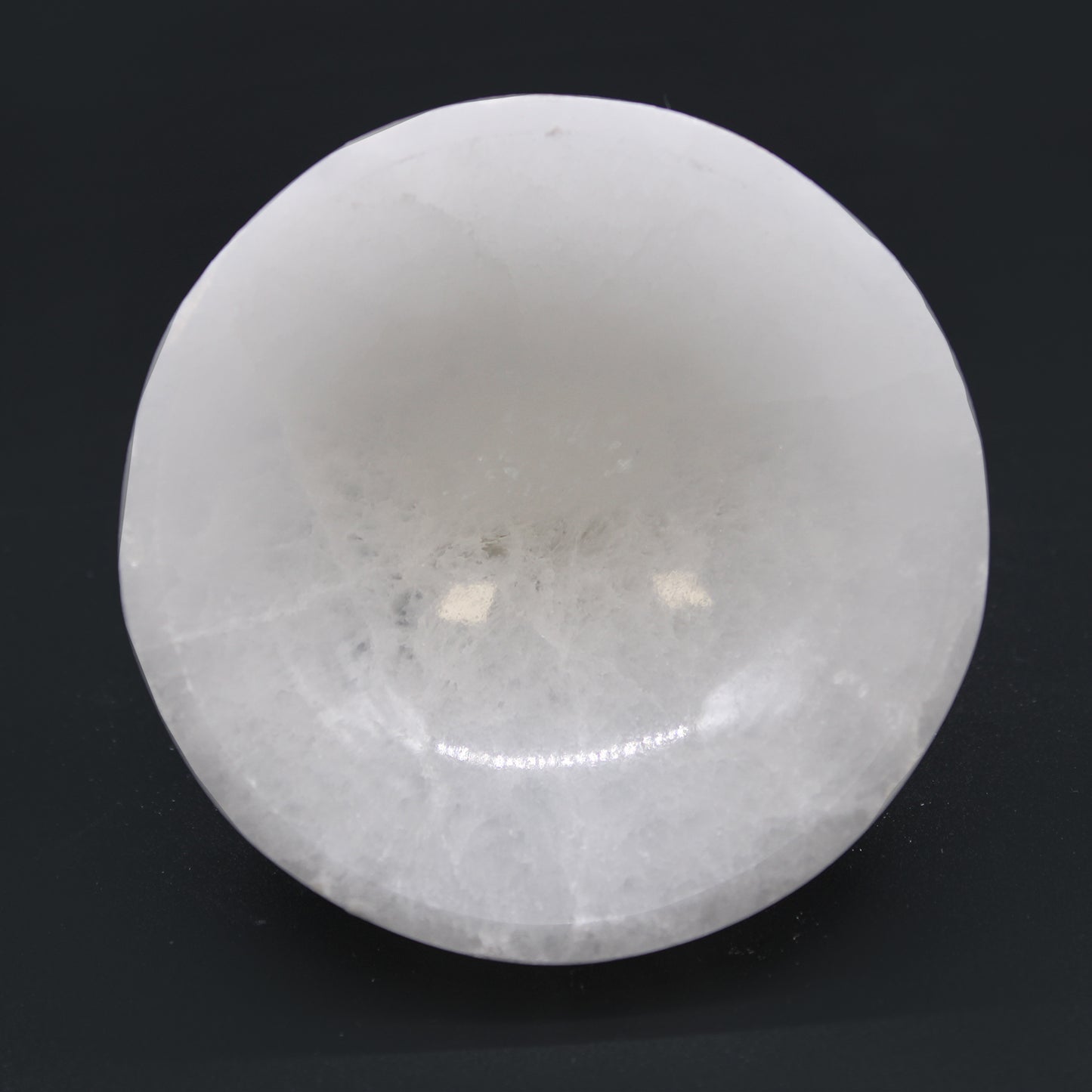 Round Selenite Bowl – Medium | Polished Crystal Display Dish