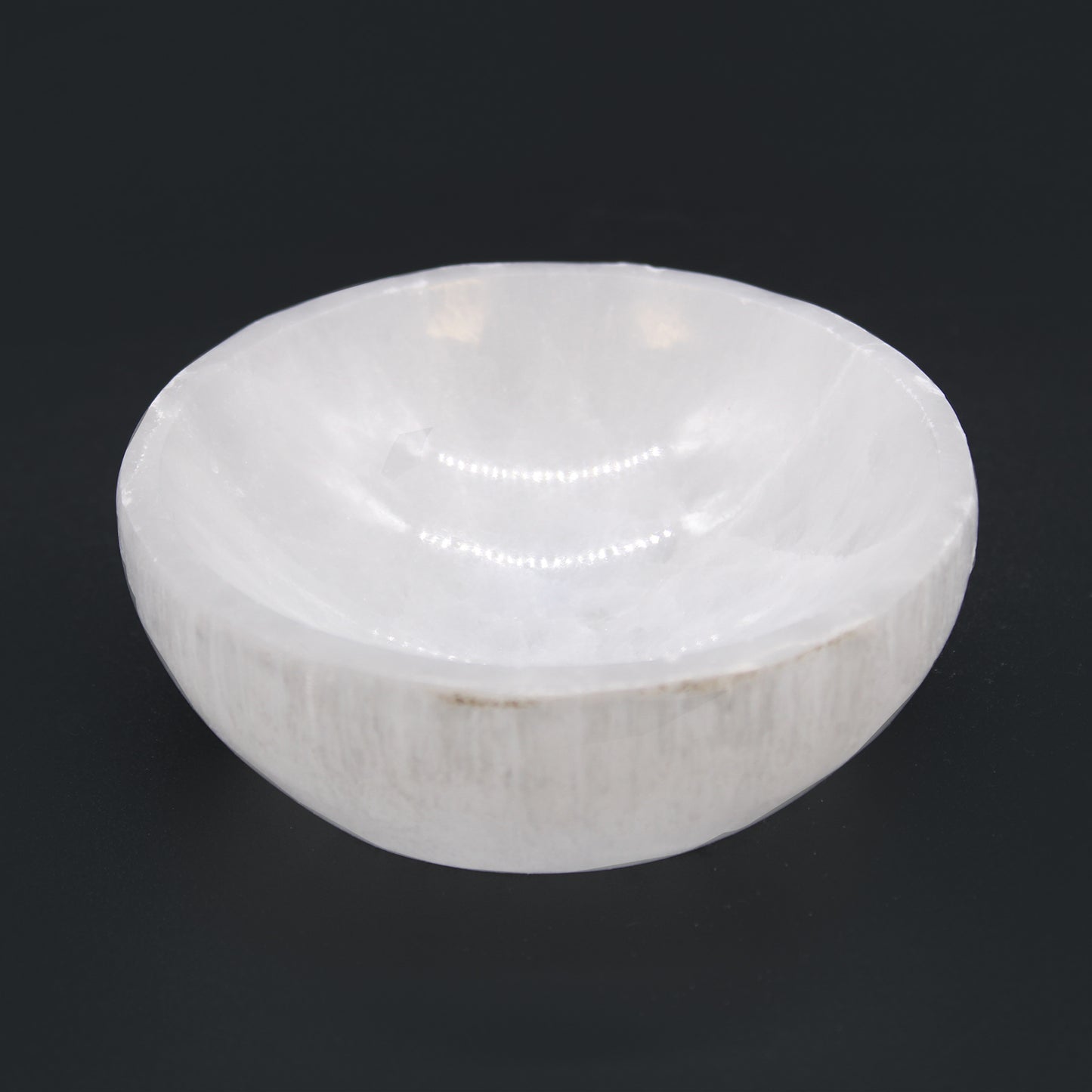 Round Selenite Bowl – Medium | Polished Crystal Display Dish