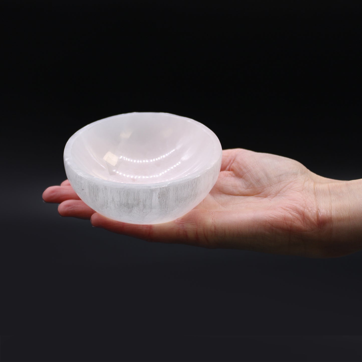 Round Selenite Bowl – Medium | Polished Crystal Display Dish