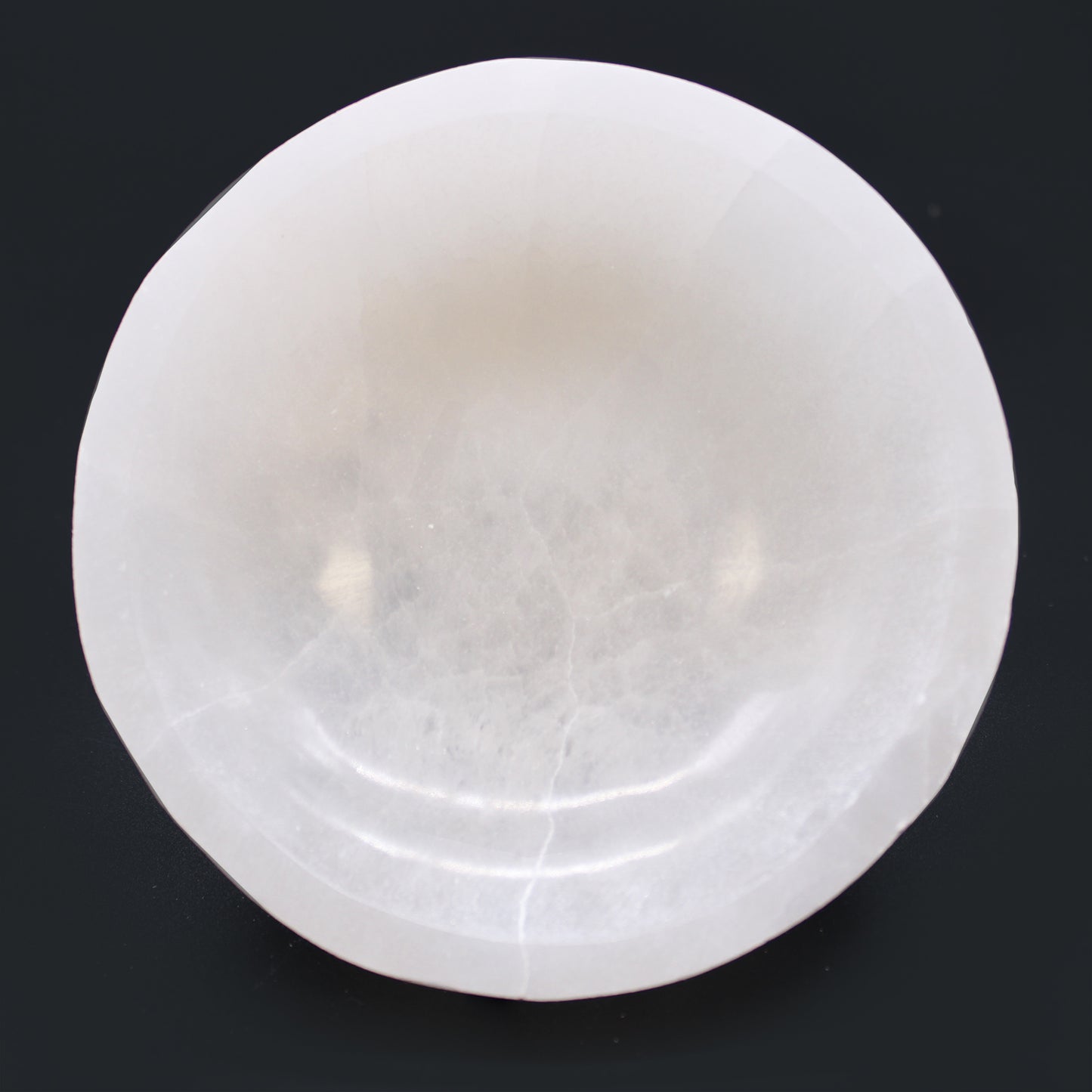 Round Selenite Bowl – Large | Polished Crystal Display Dish