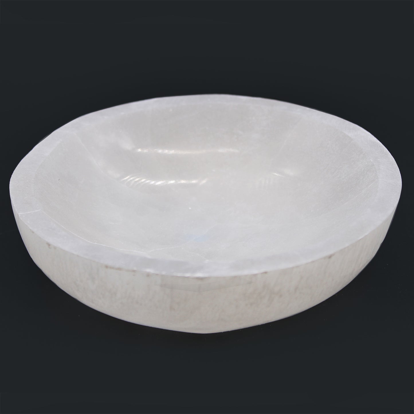 Round Selenite Bowl – Large | Polished Crystal Display Dish