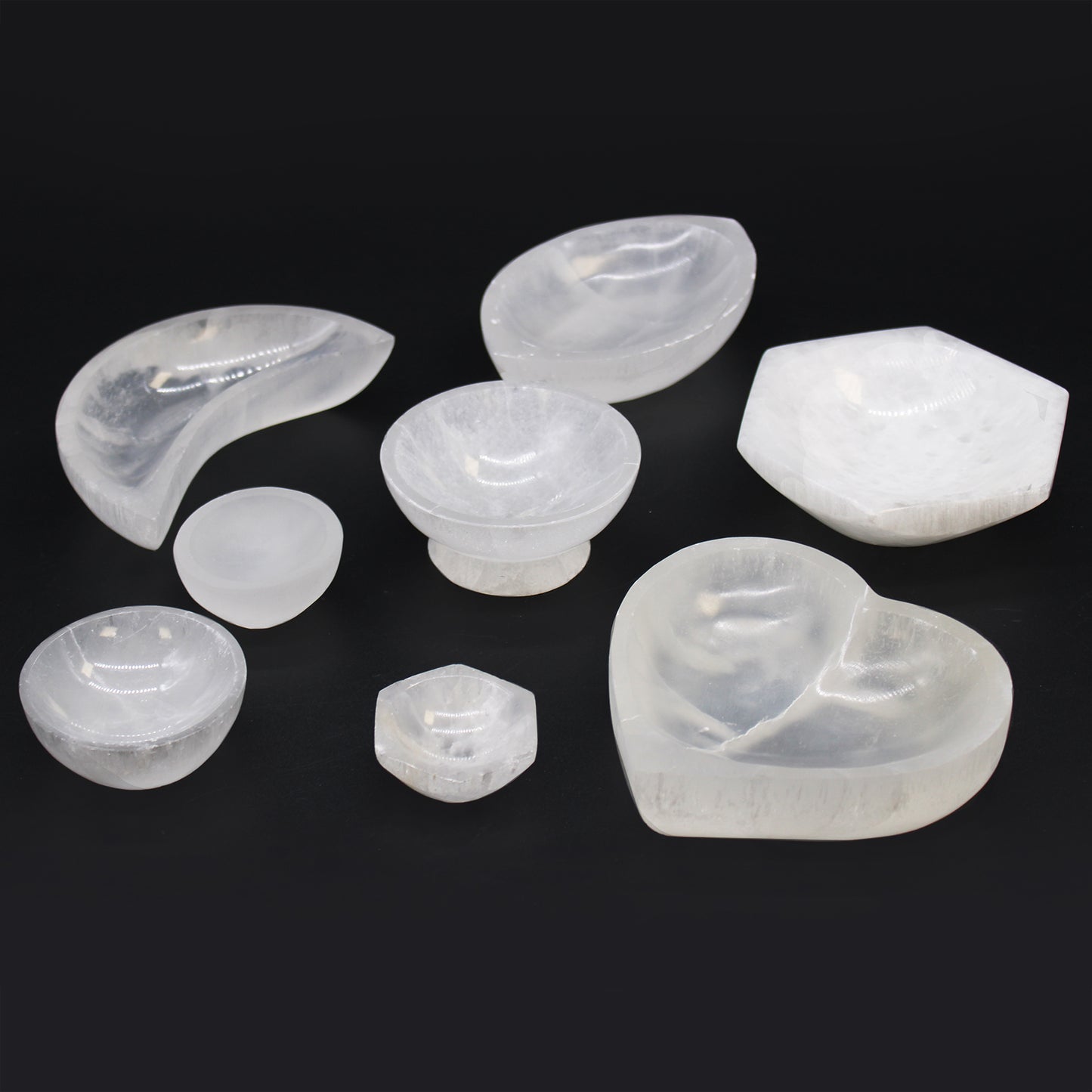 Heart-Shaped Selenite Bowl – Large | Carved Crystal Display Piece