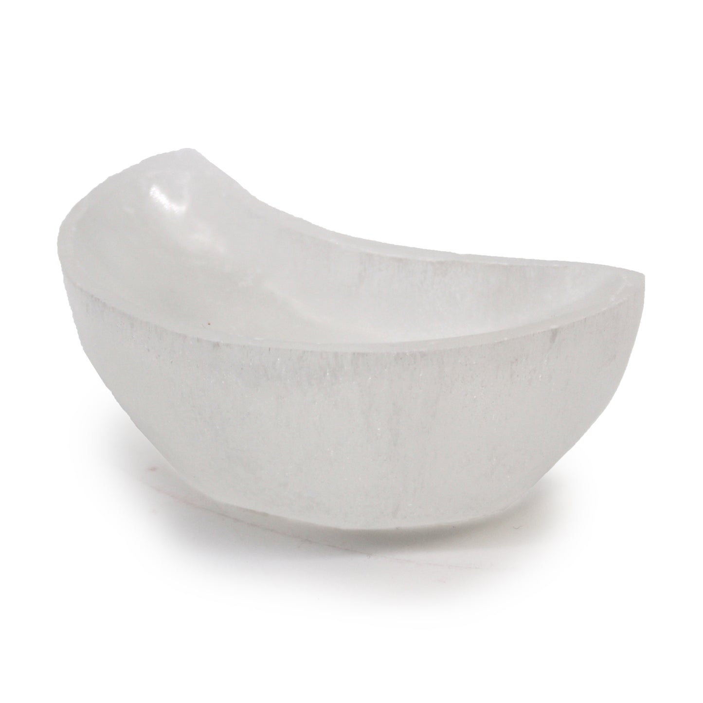 Moon Selenite Bowl – Medium | Polished Crystal Display Dish
