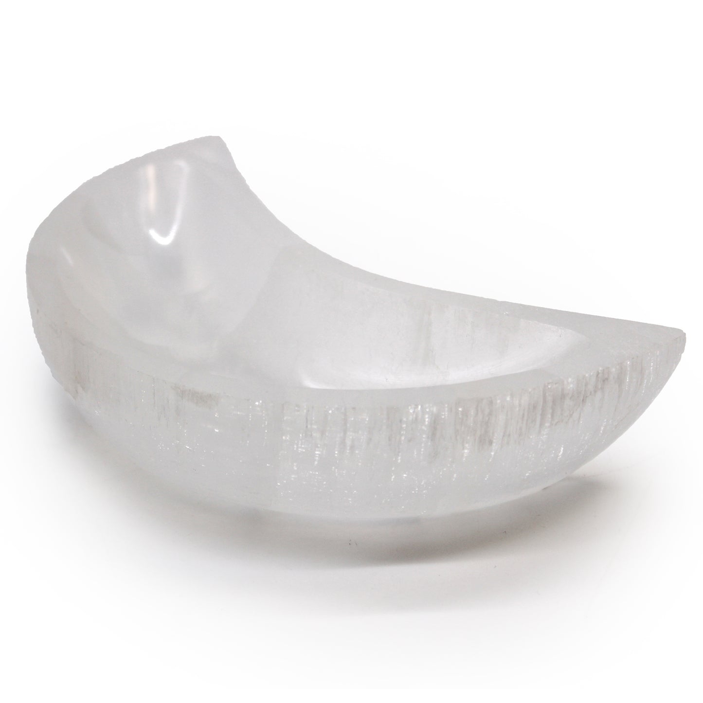 Moon Selenite Bowl – Large | Polished Crystal Display Dish