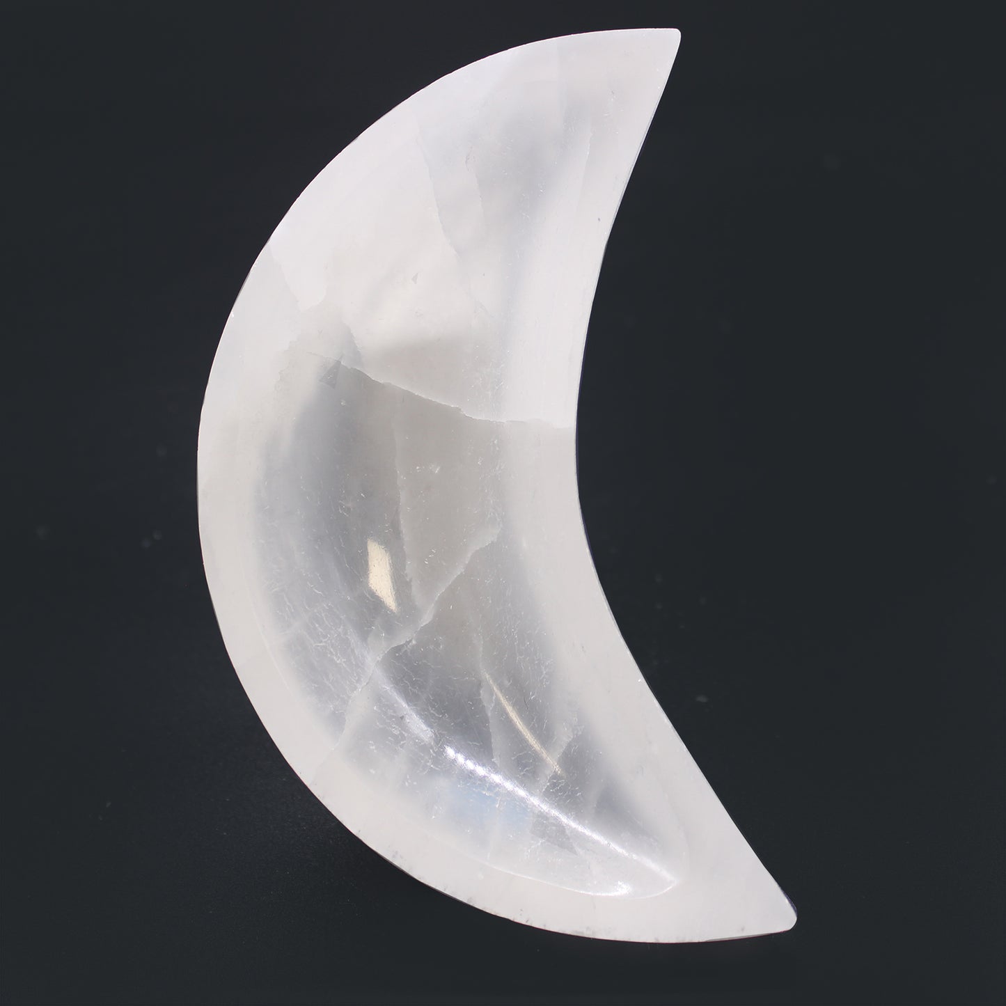 Moon Selenite Bowl – Large | Polished Crystal Display Dish