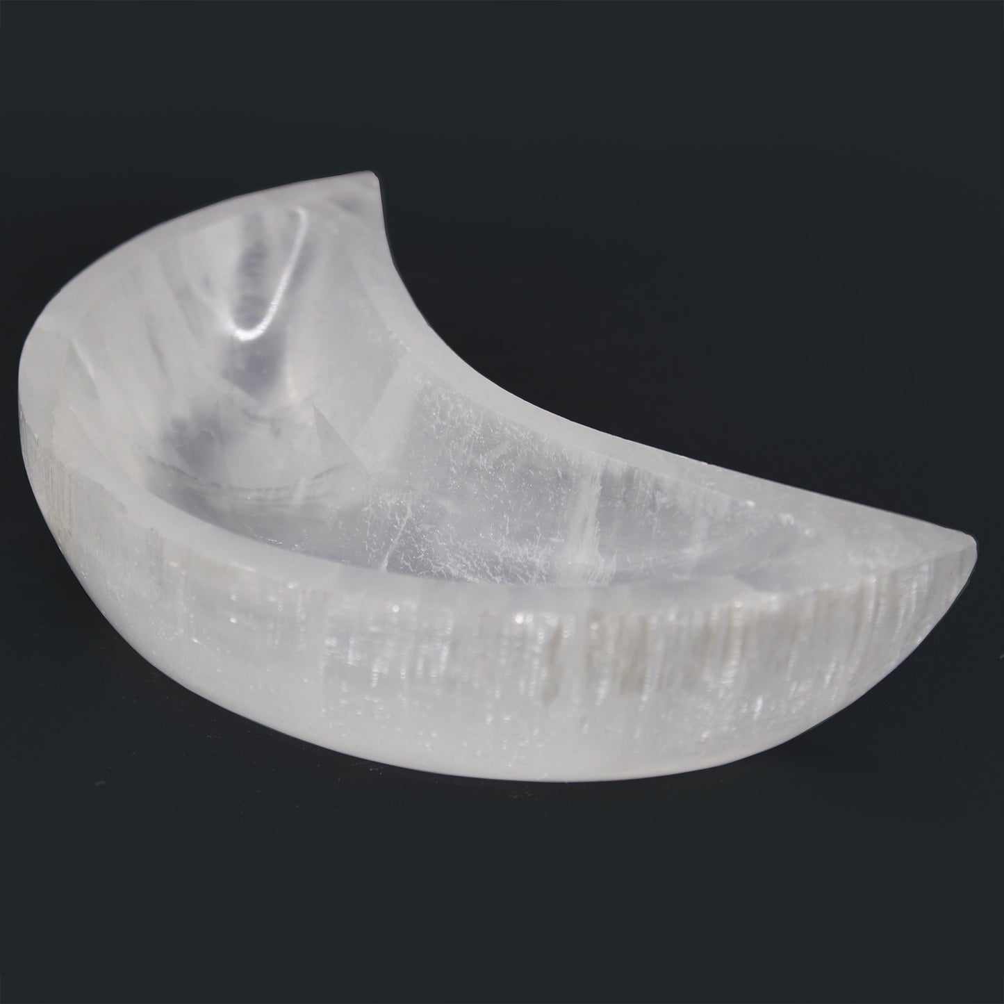 Moon Selenite Bowl – Large | Polished Crystal Display Dish