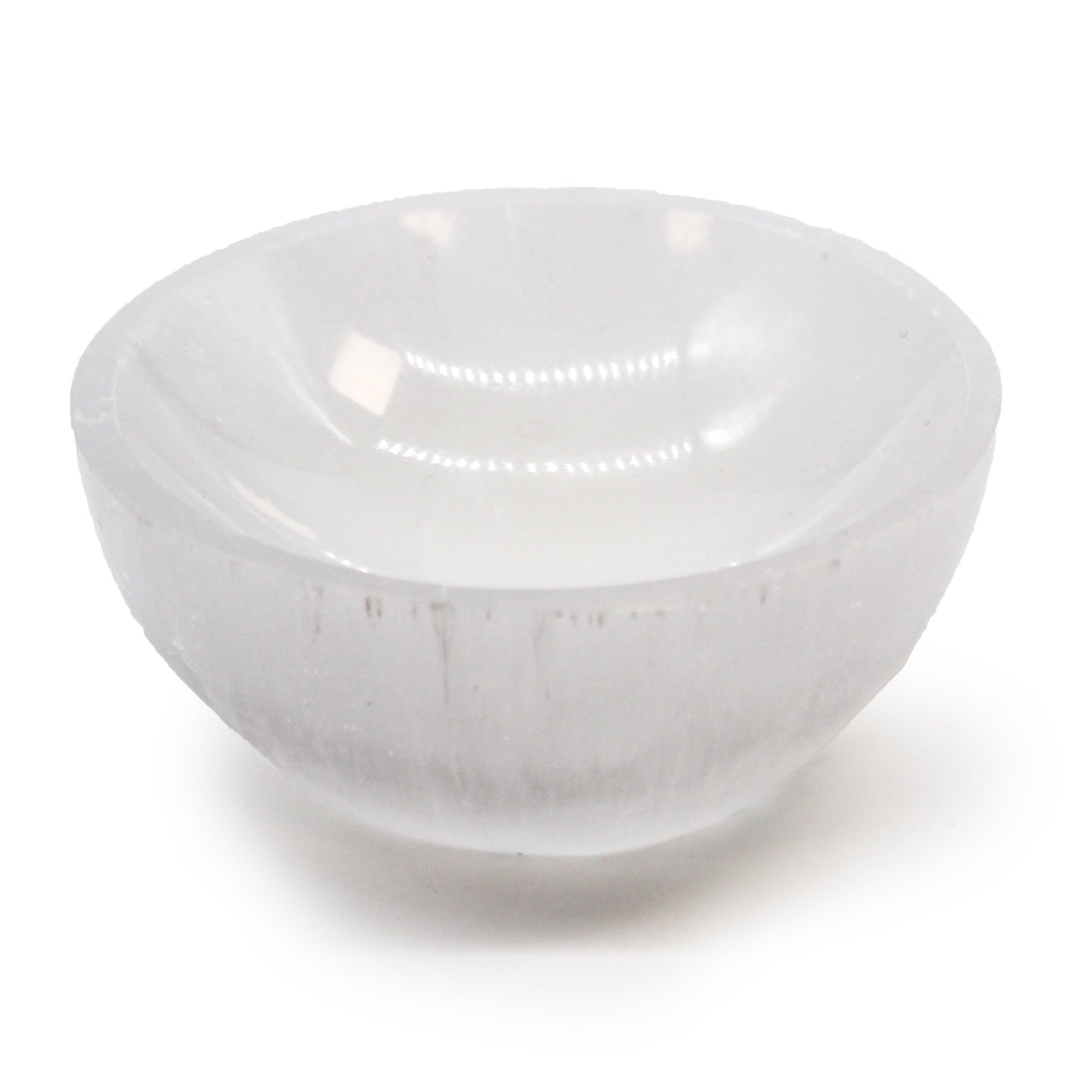 Round Selenite Bowl – Small | Polished Crystal Display Dish
