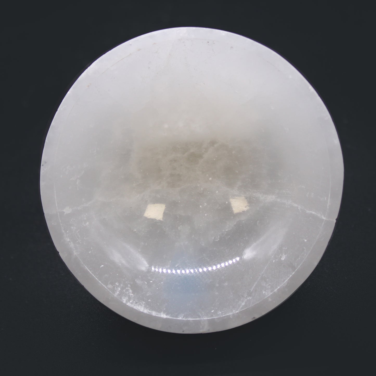 Round Selenite Bowl – Small | Polished Crystal Display Dish