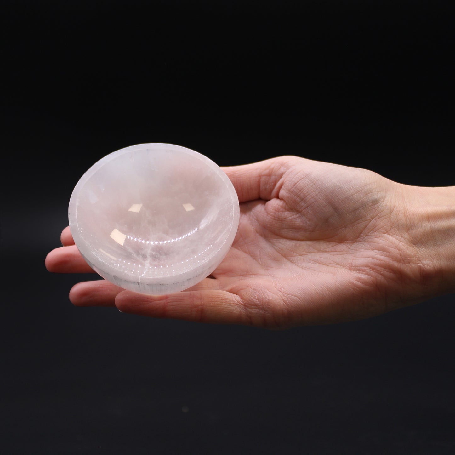 Round Selenite Bowl – Small | Polished Crystal Display Dish