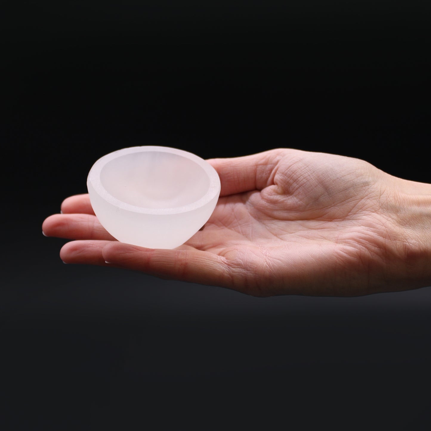 Round Selenite Bowl – Extra Small | Polished Crystal Display Dish