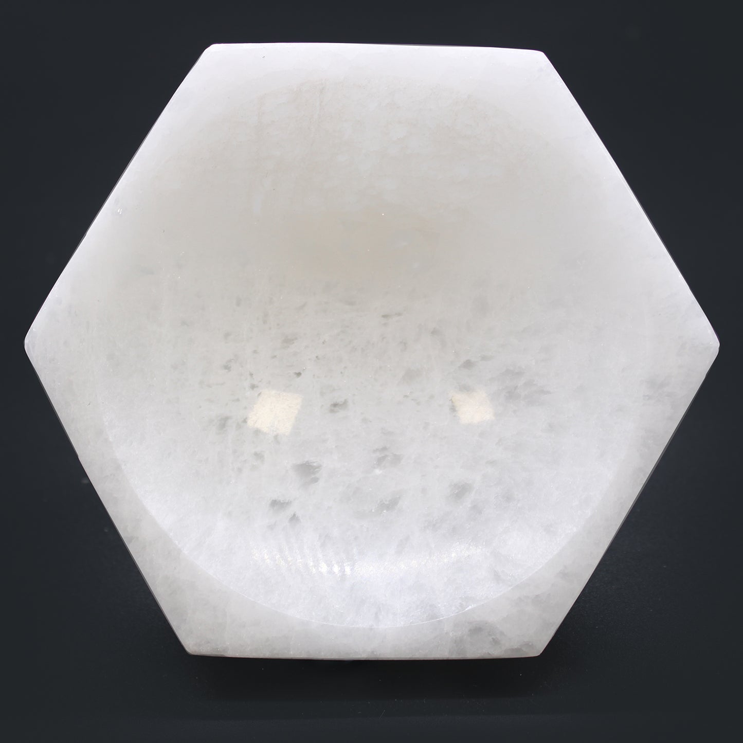 Selenite Hexagonal Bowl – Large | Vessel for Crystals, Incense & Ritual Use