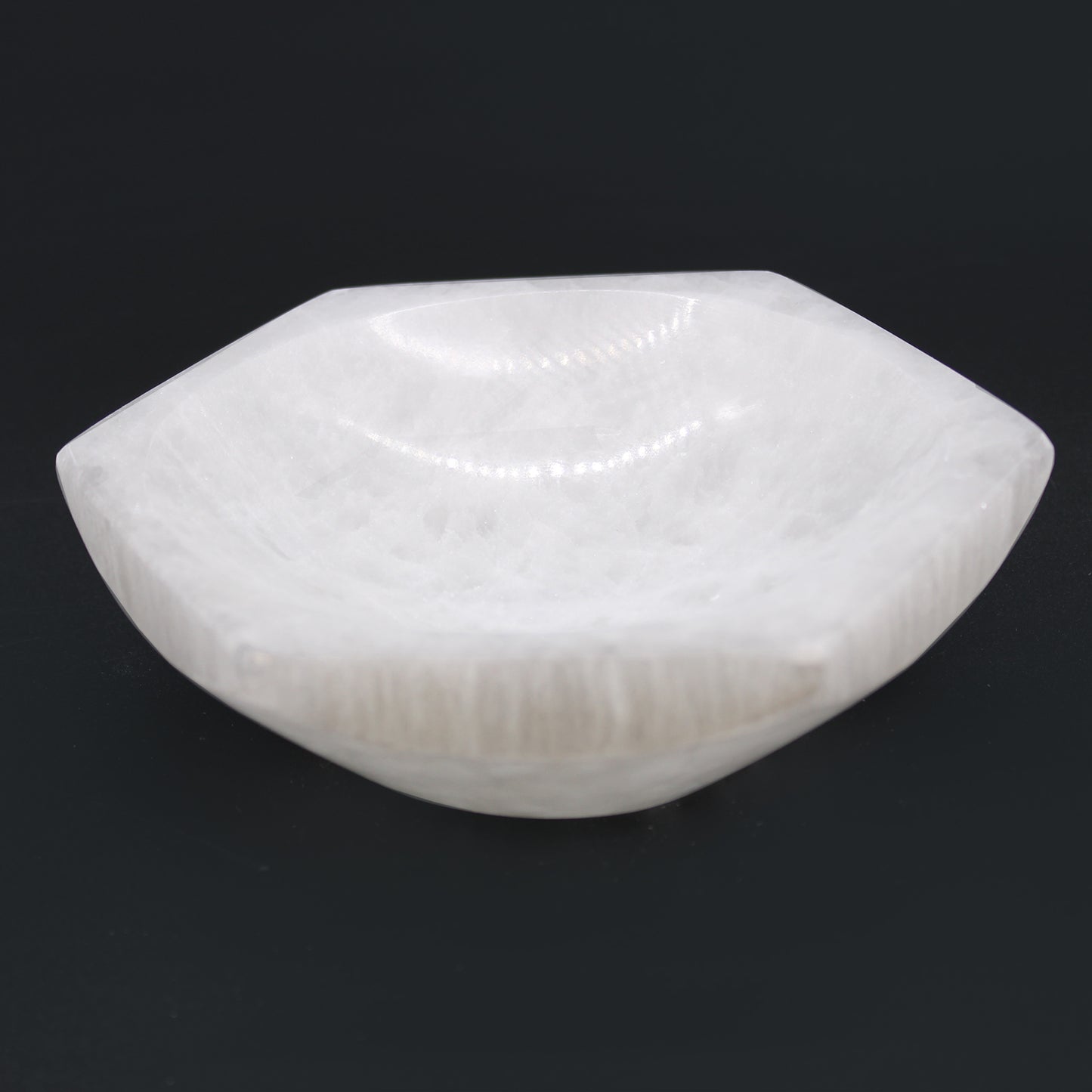 Selenite Hexagonal Bowl – Large | Vessel for Crystals, Incense & Ritual Use