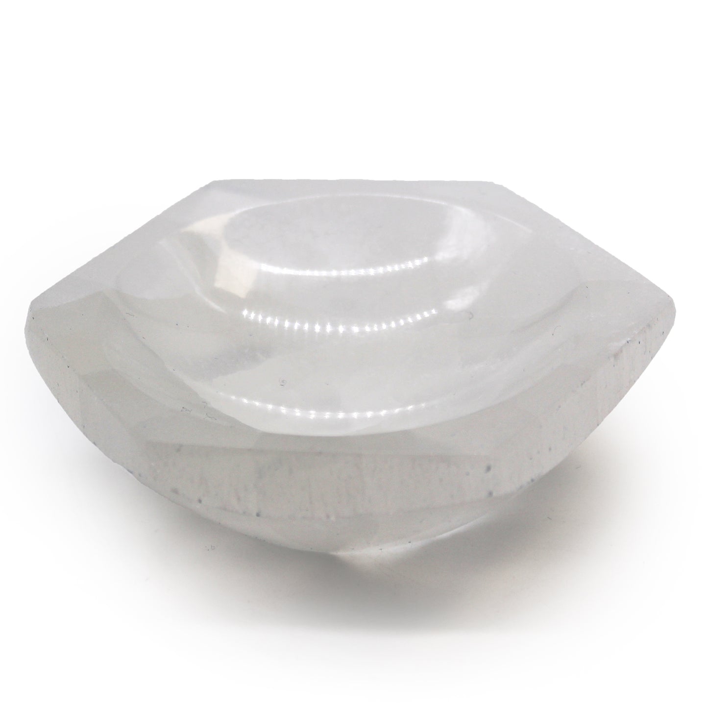 Selenite Hexagonal Bowl – Medium | Vessel for Crystals, Incense & Ritual Use