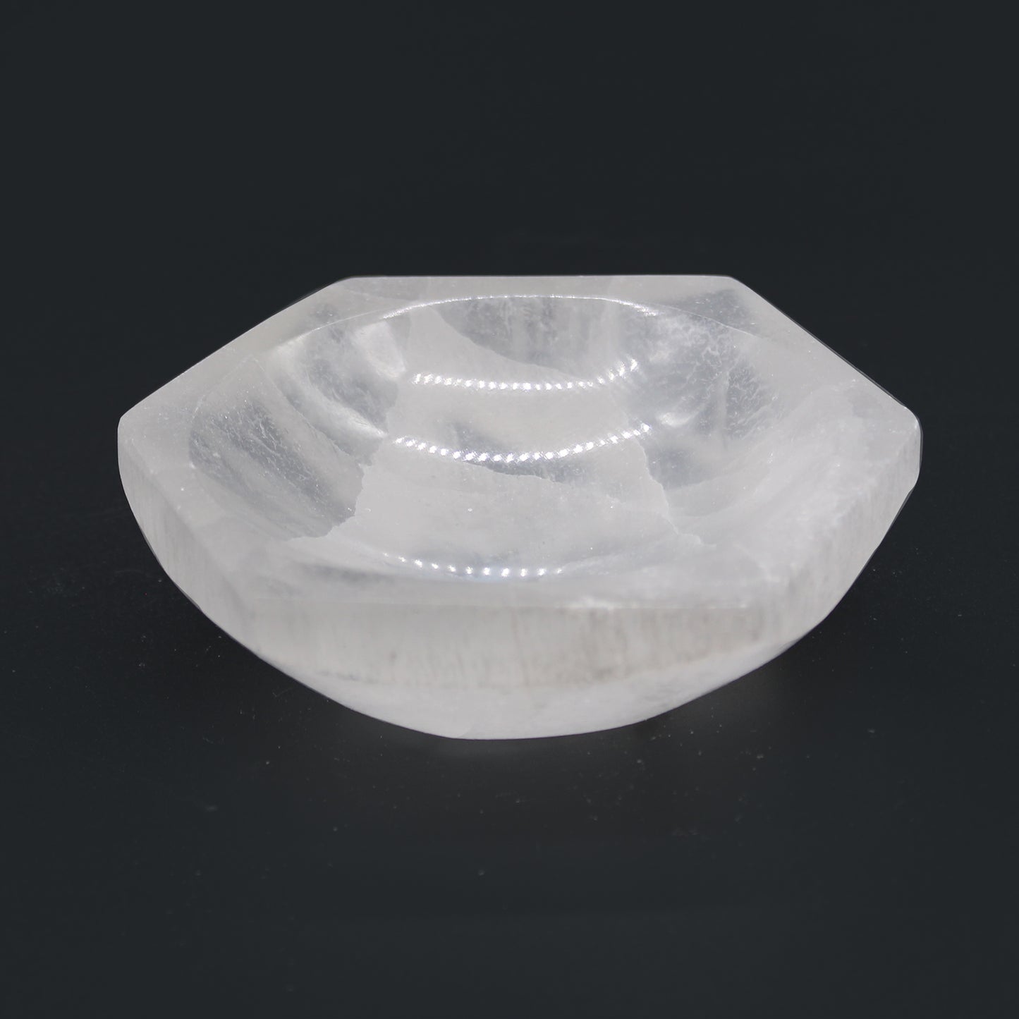 Selenite Hexagonal Bowl – Medium | Vessel for Crystals, Incense & Ritual Use
