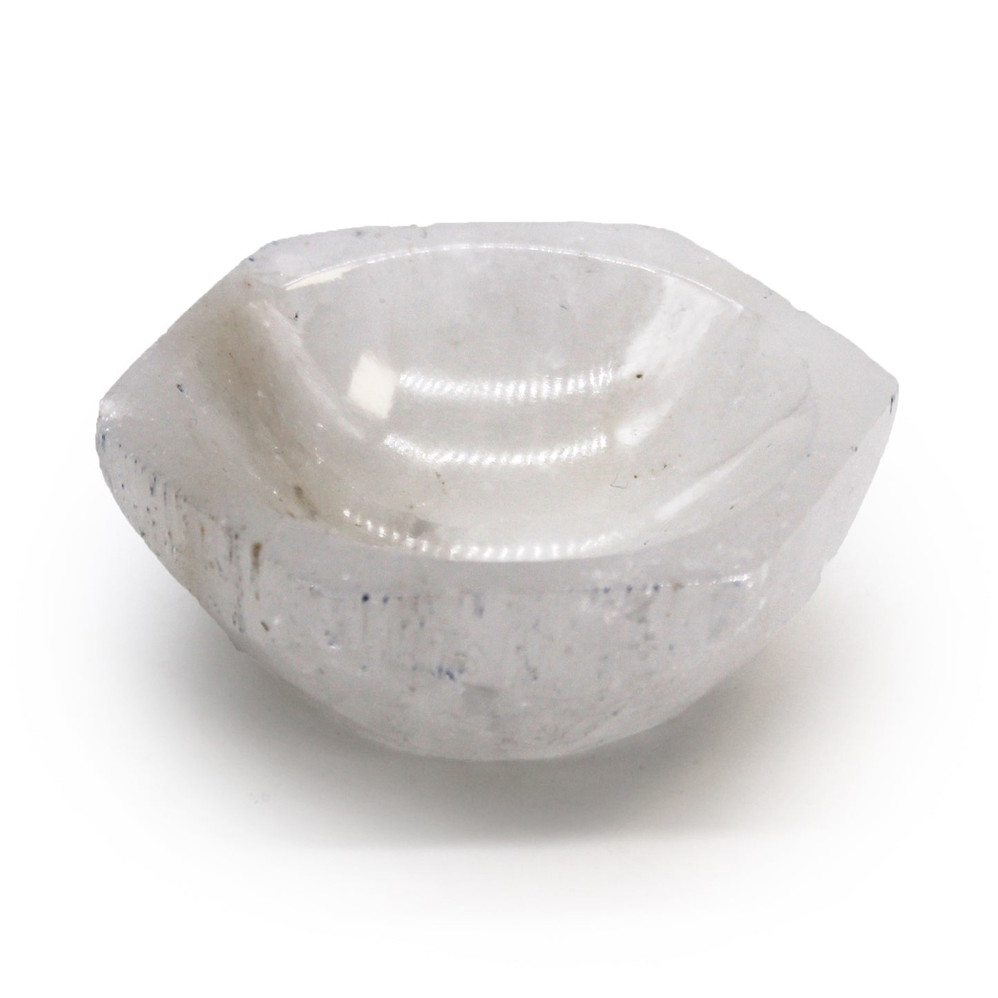 Selenite Hexagonal Bowl – Small | Vessel for Crystals, Incense & Ritual Use