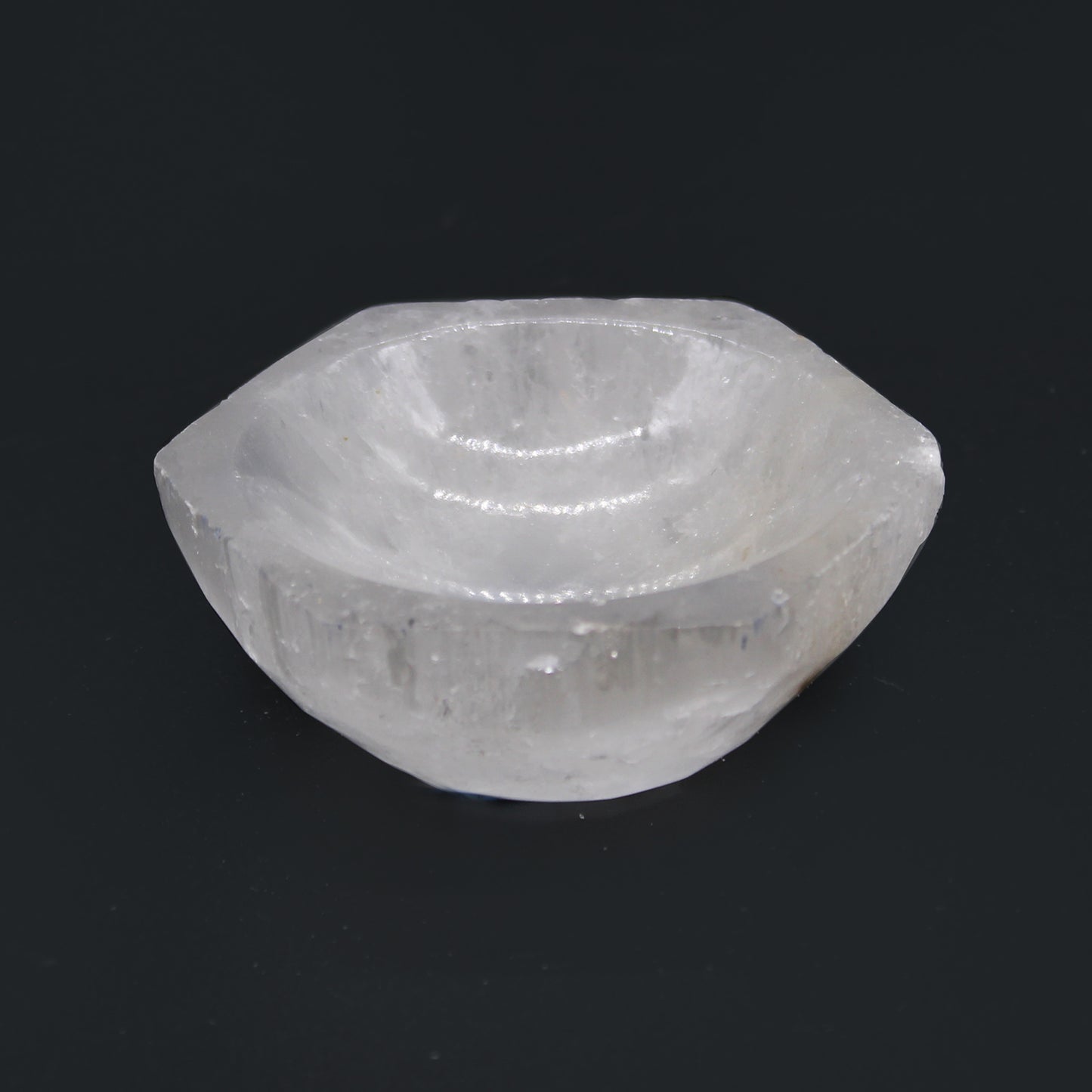 Selenite Hexagonal Bowl – Small | Vessel for Crystals, Incense & Ritual Use
