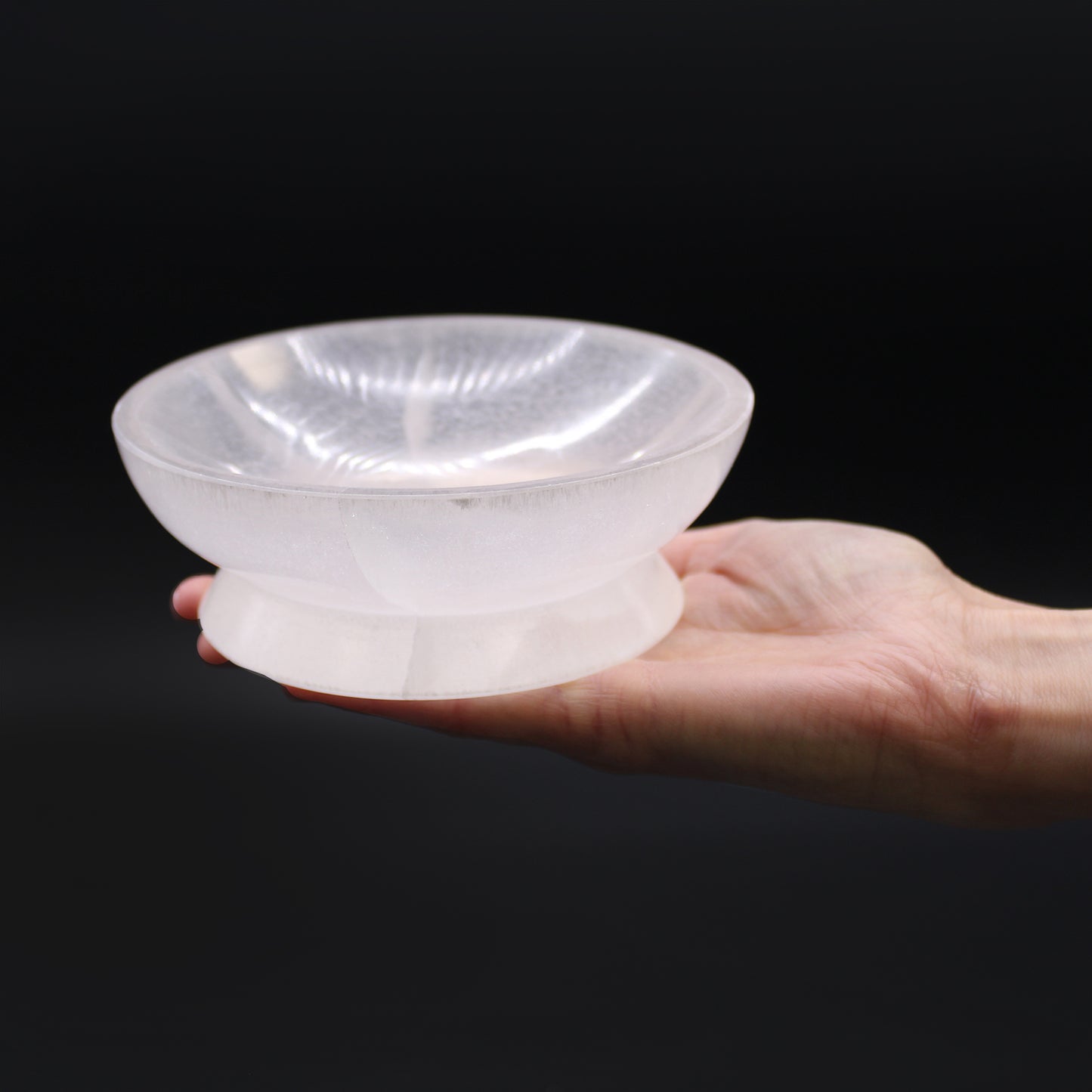 Selenite Ritual Bowl – Large | Vessel for Crystals, Incense & Ritual Use