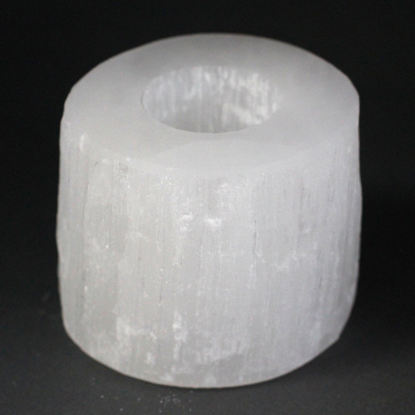 Selenite Cylinder Candle Holder – Small | Natural Crystal Tealight Holder