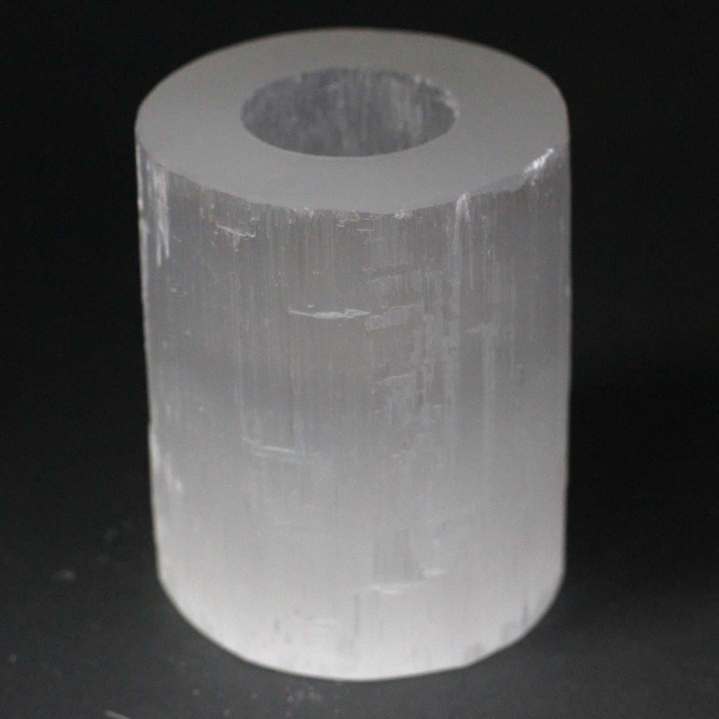 Selenite Cylinder Candle Holder – Medium | Natural Crystal Tealight Holder