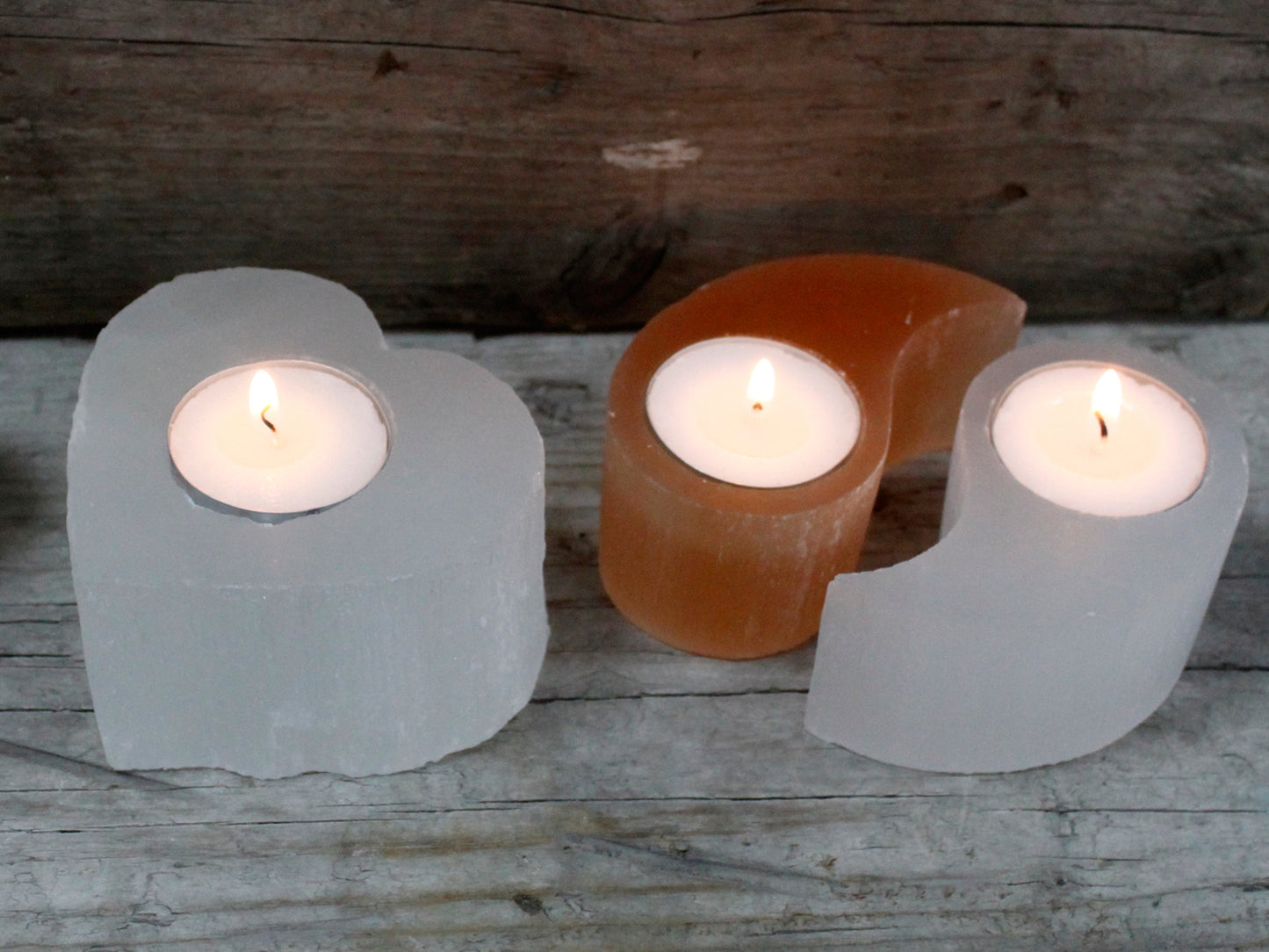 Selenite Candle Holder – Yin & Yang | Natural Crystal Tealight Holder