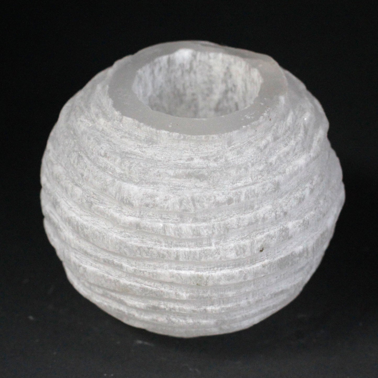Selenite Candle Holder – Snowball | Natural Crystal Tealight Holder