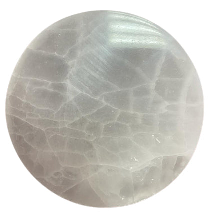 Classic Selenite Charging Plate – Medium | Crystal Disc for Energy Work & Display