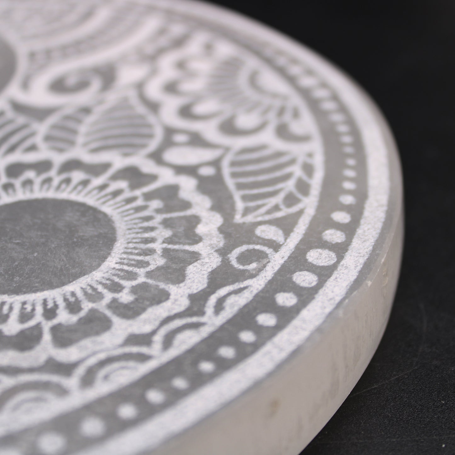 Yin Yang Selenite Charging Plate – Large | Polished Crystal Plate for Energy Work & Display