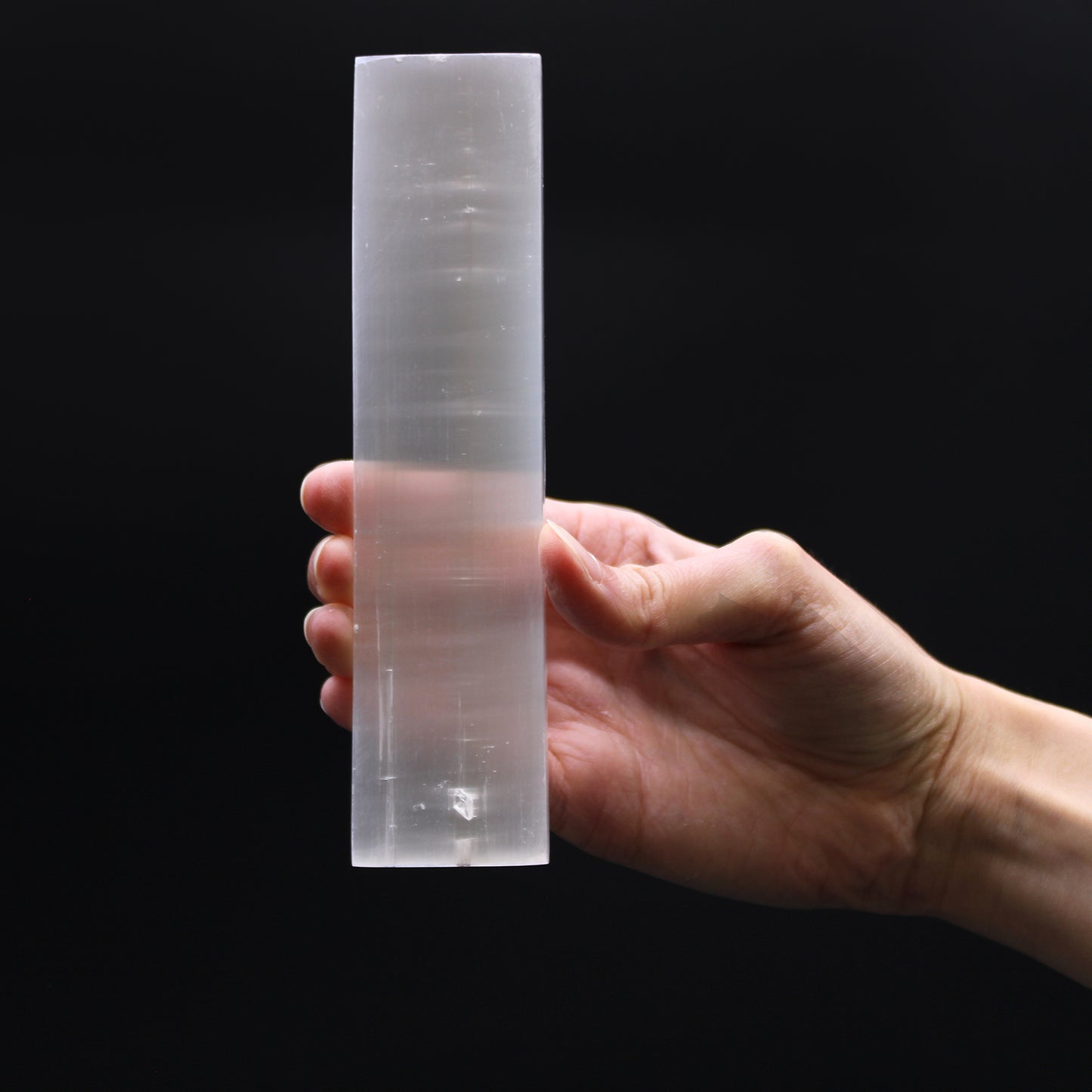 Classic Selenite Charging Plate – Medium | Flat Bar Display Piece