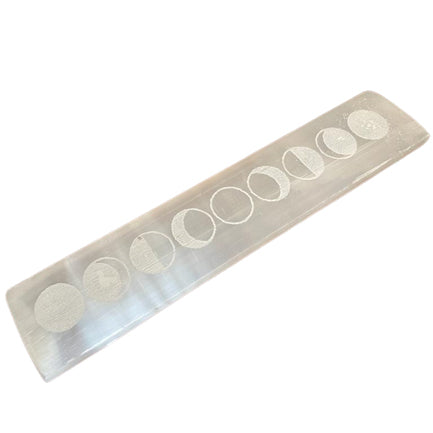 Moon Cycles Selenite Charging Plate – Large | Flat Bar Display Piece