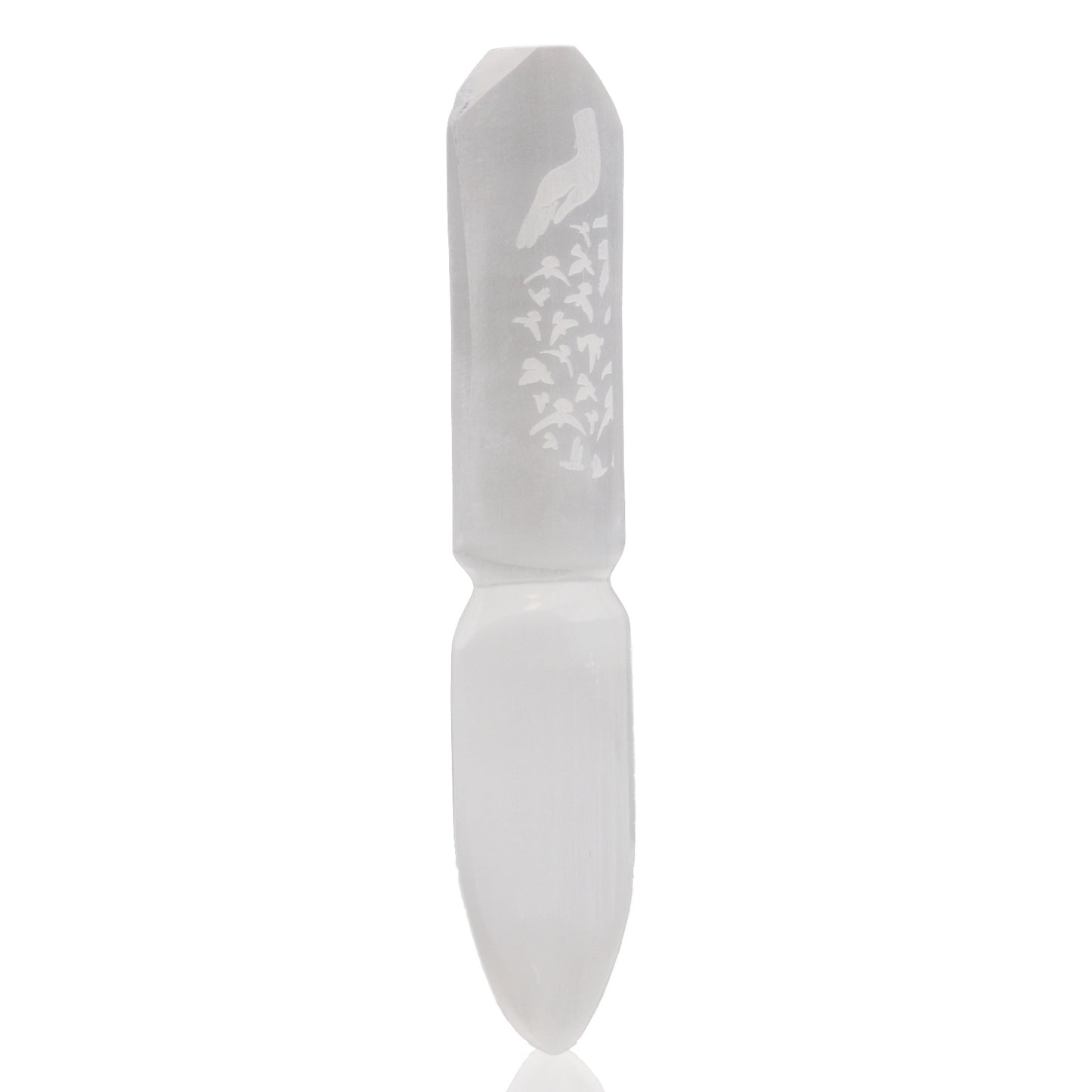 Selenite Ceremonial Knife – "Releasing Bonds" | Ritual Display Piece