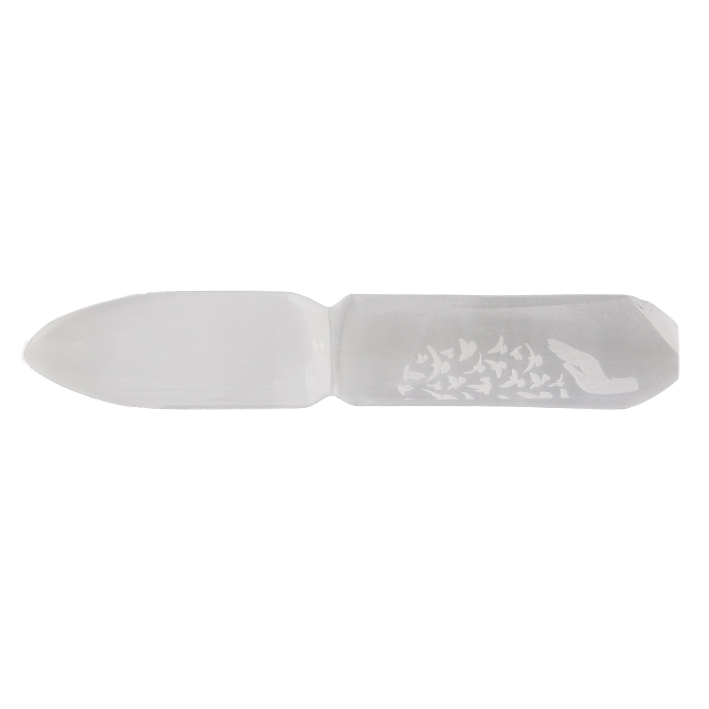 Selenite Ceremonial Knife – "Releasing Bonds" | Ritual Display Piece