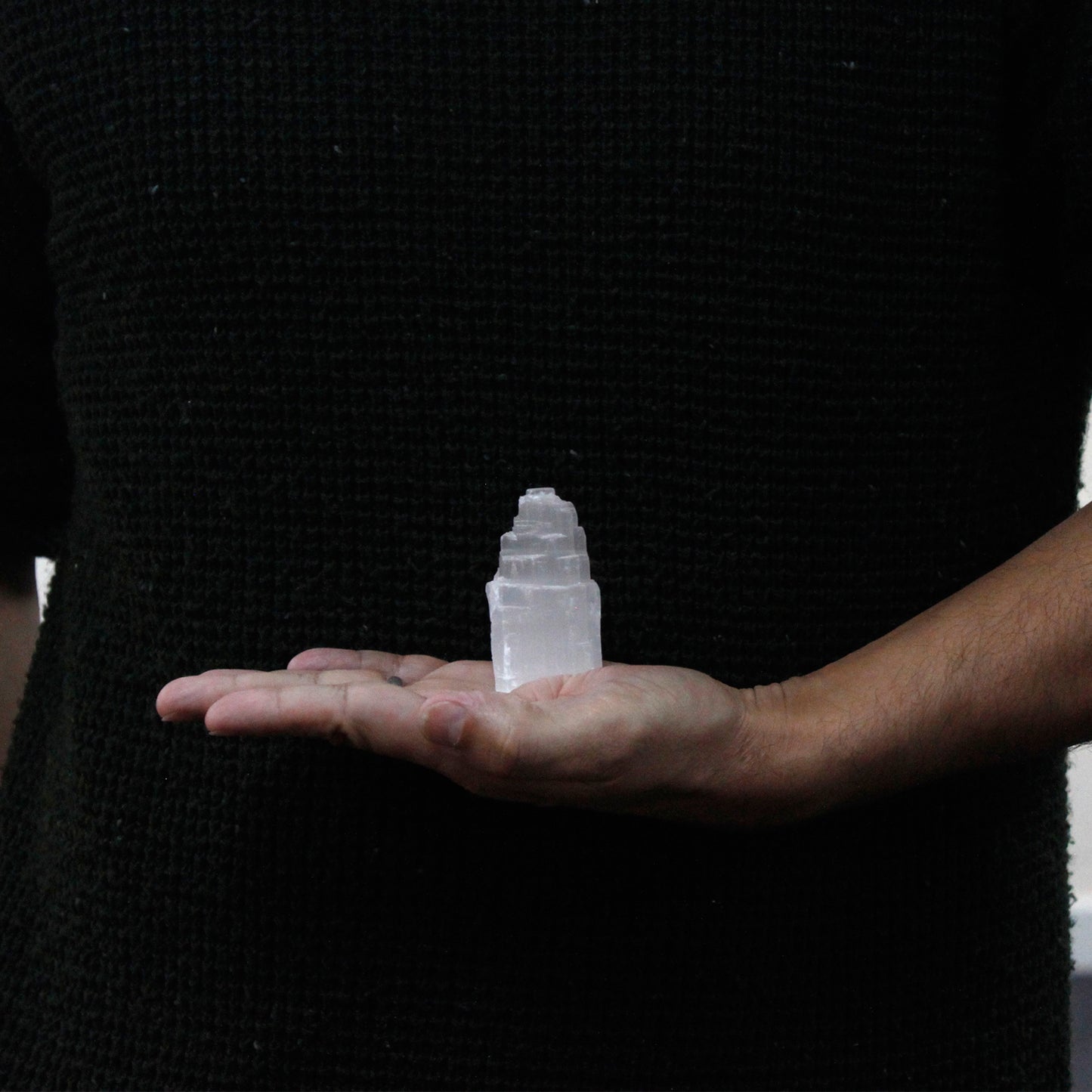 Selenite Tower Sculpture – Extra Small | Carved Crystal Display Piece