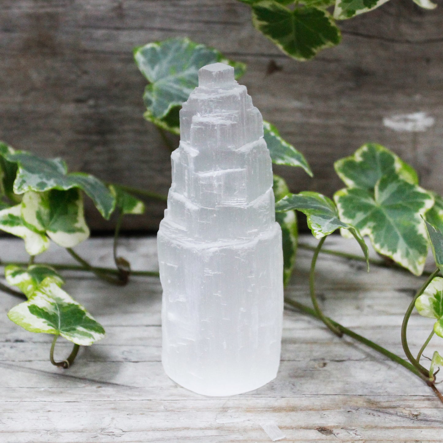 Selenite Tower Sculpture – Small | Carved Crystal Display Piece